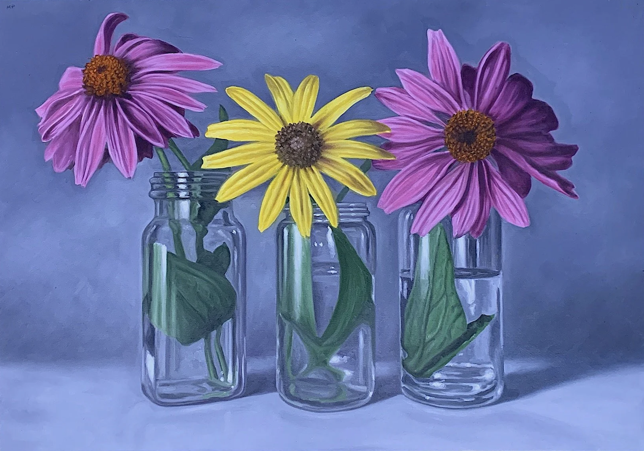 MICHAEL PYRDSA "GOOD THINGS COME" - OIL ON CANVAS - 25"X34.5" - $2400