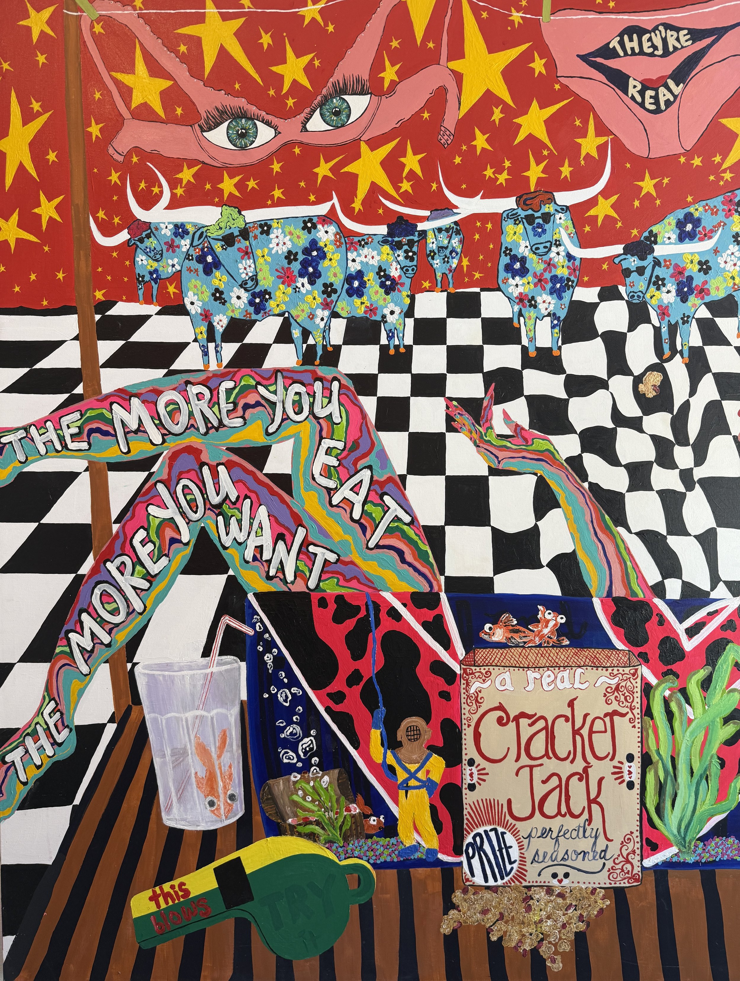 Tif Ginn "(She's a) Cracker Jack" - Acrylic on Canvas
60" x 48" - $ 3,000