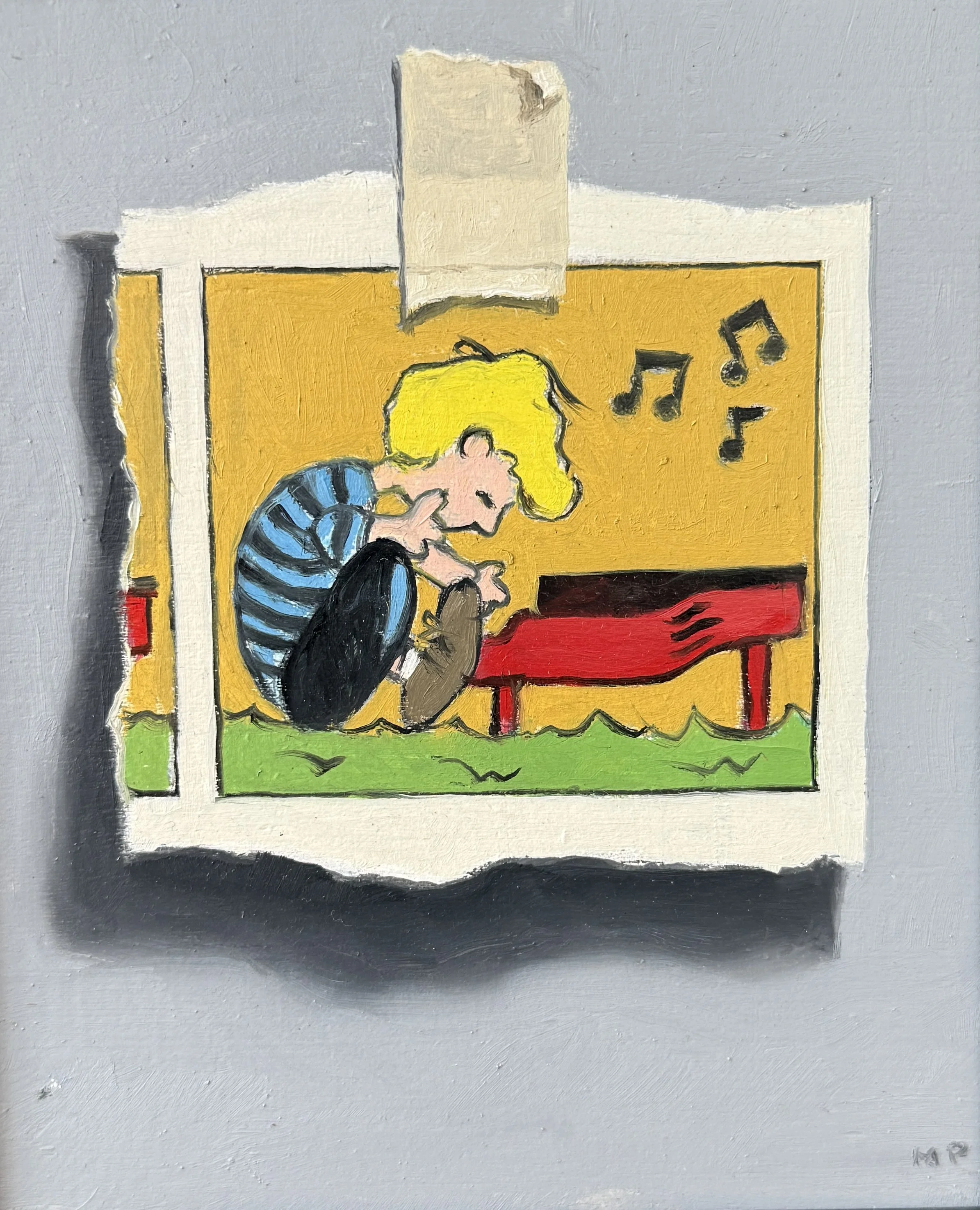 Michael Pyrdsa,	Schroeder, Oil on Panel	7"x6" $ 500.00 