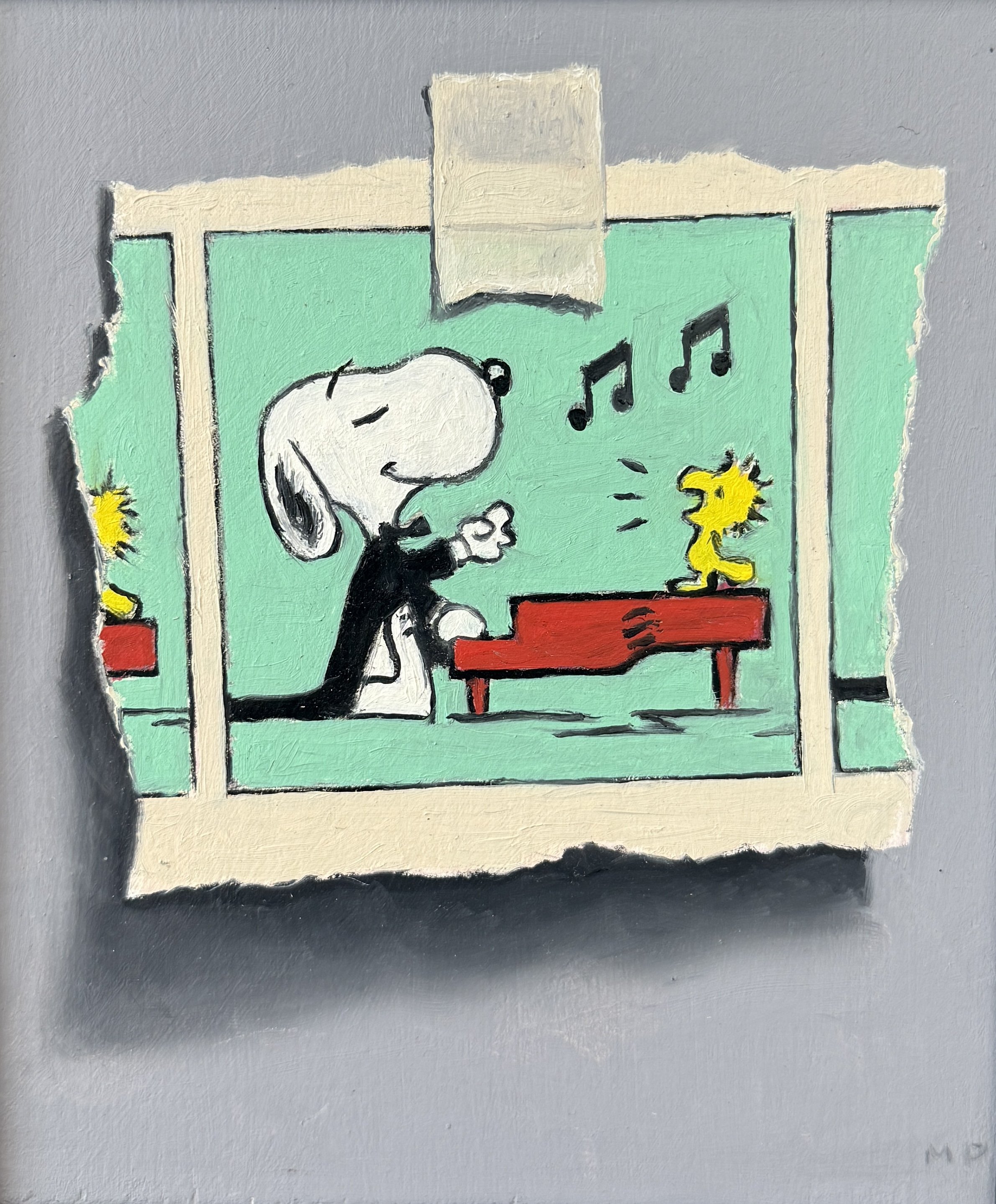 Michael Pyrdsa, "Chopin Snoopy", Oil on Panel	7"x6" $ 500.00 