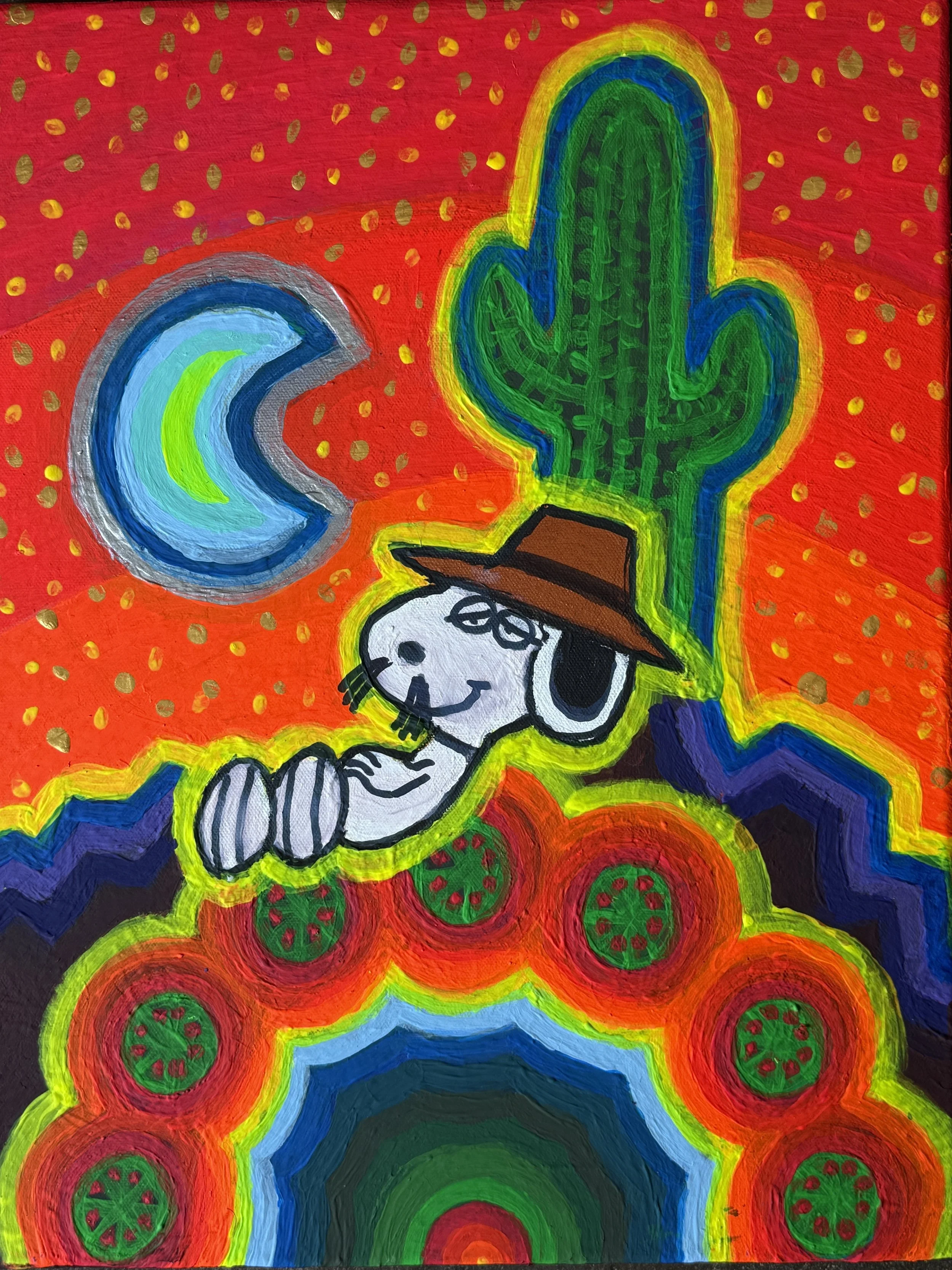 Patrick Buchta “Spike’s Dream” Acrylic and Paint Marker on Canvas	14"x18"	 $ 250.00 