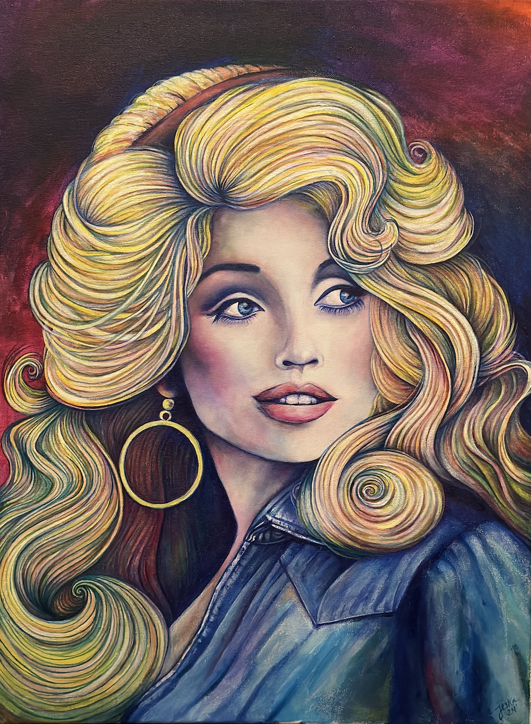 Jeska Forsyth  "Dolly Mama" - Acrylic on Canvas - 24" x 18" - $1,800