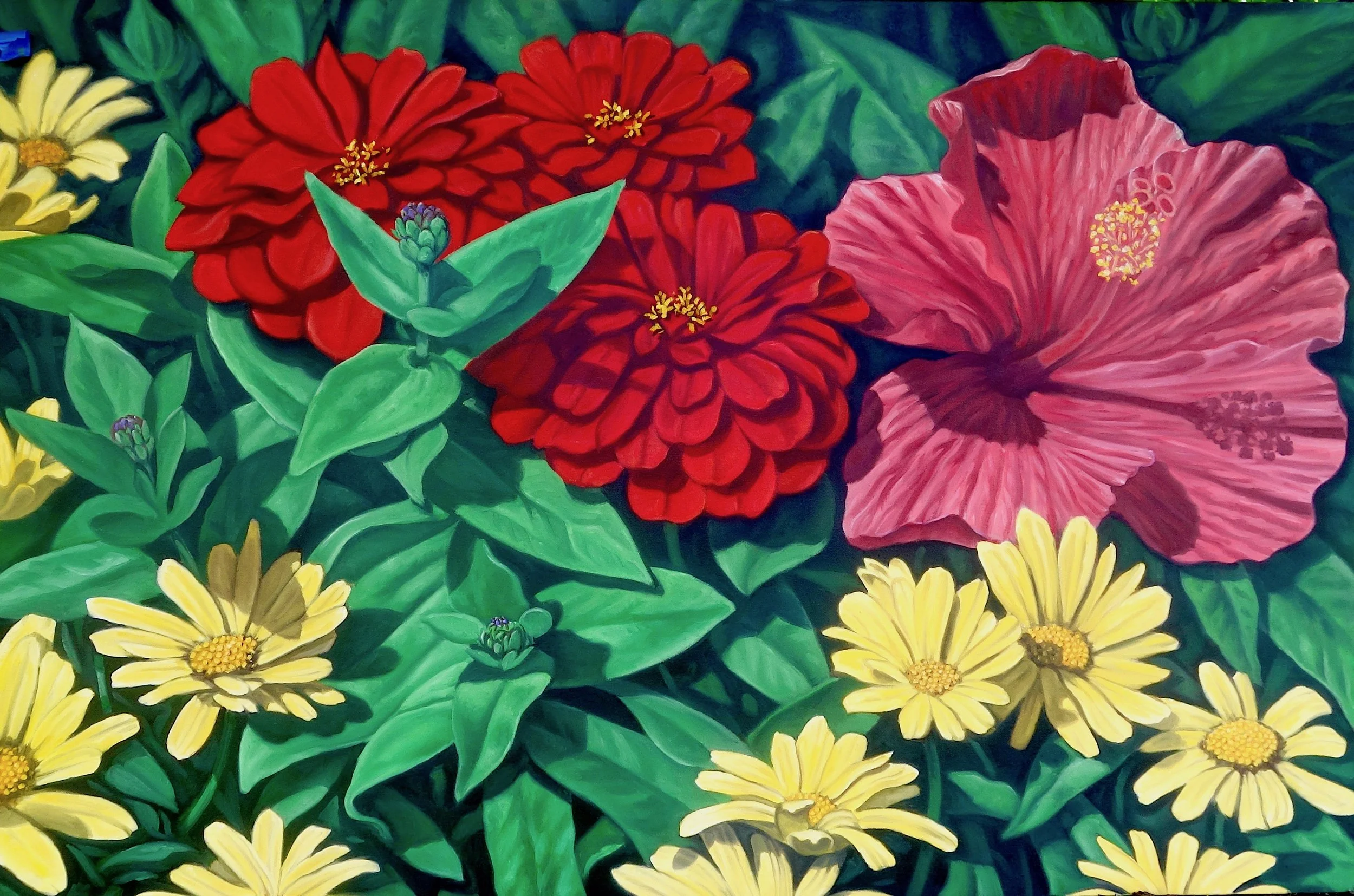 MICHAEL PYRDSA "MICHELLE'S GARDEN" - OIL ON CANVAS - 32"x48" - $2500