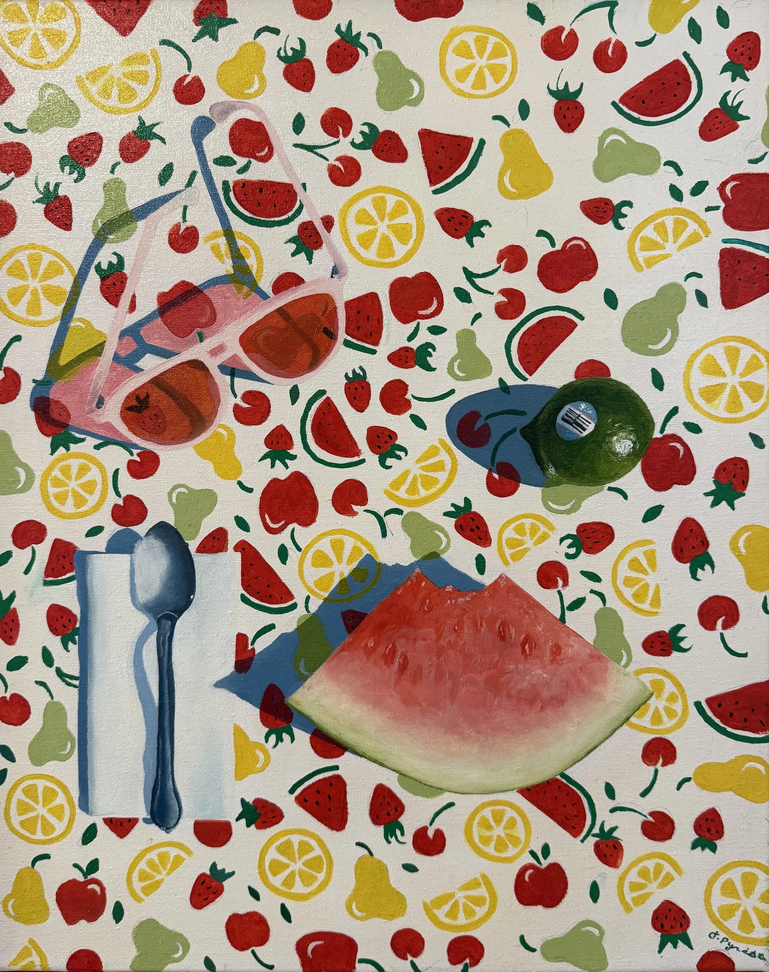 (SOLD) Jessica Pyrdsa "It's What's for Lunch" - Oil on Canvas
22" x 18" - $ 300