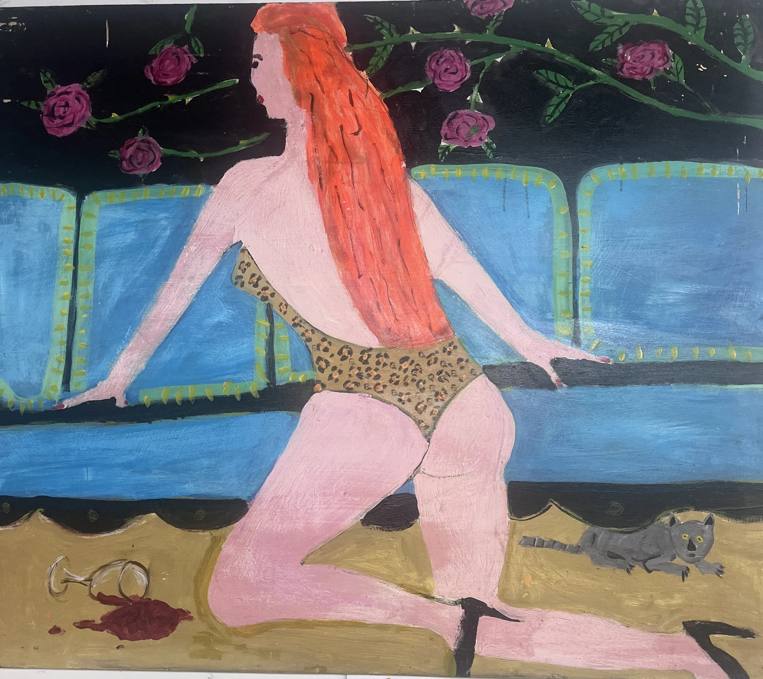 RALPH FULTON "ROSÉ" - ACRYLIC ON WOOD - 41.5"X51.5" - $1100