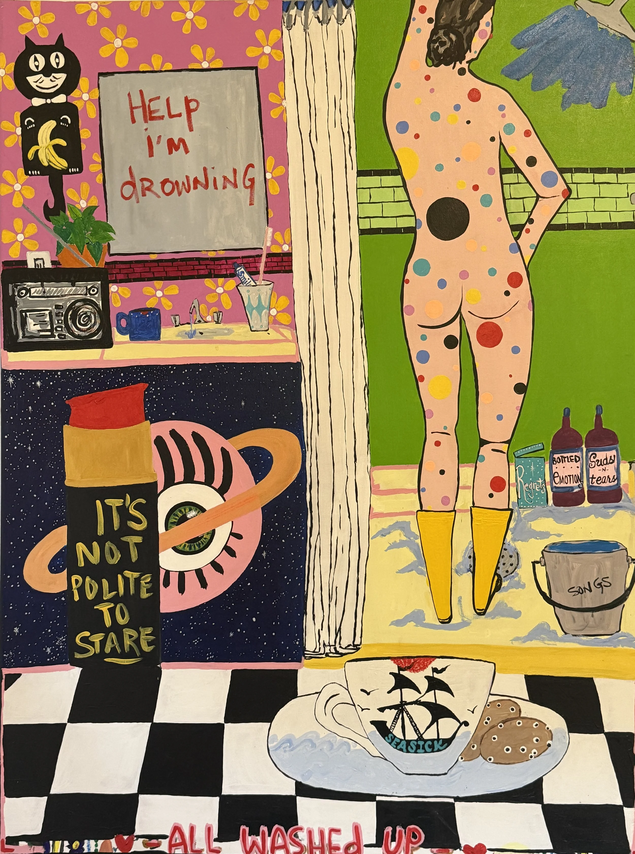 Tif Ginn "All Washed Up" - Acrylic on Canvas
48" x 36" - $ 1,200