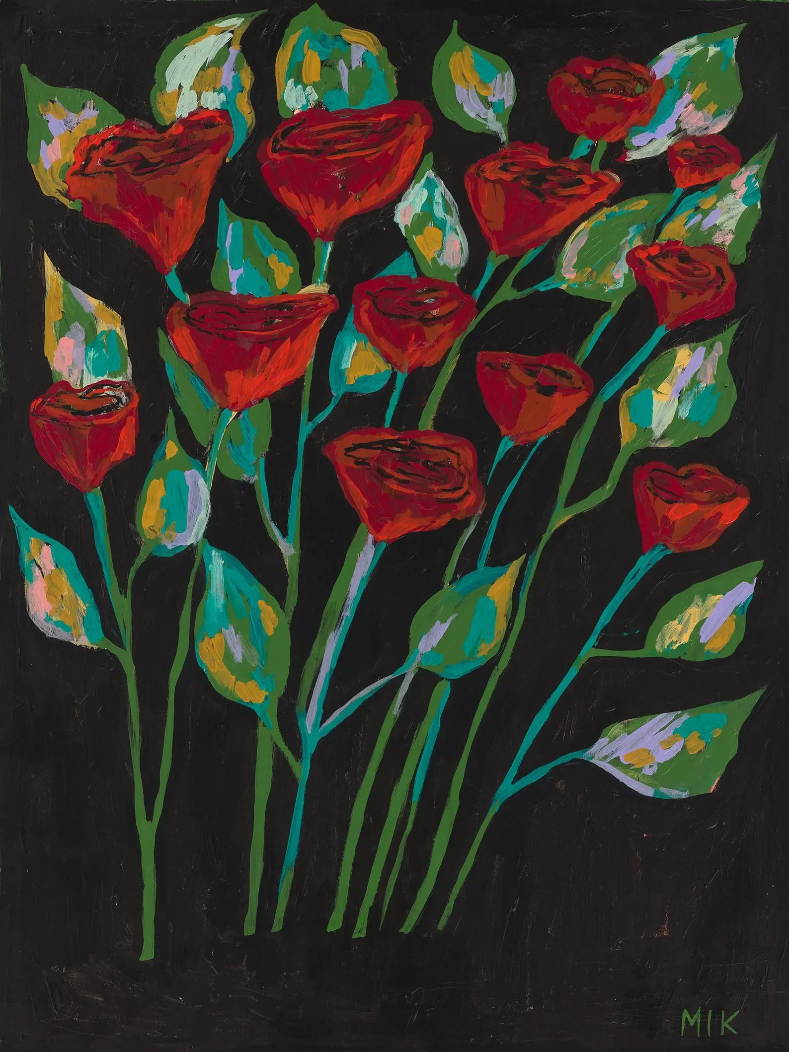 "RED ROSES" MIKKI ITZIGSOHN - GICLEE PRINT 15"X12"
