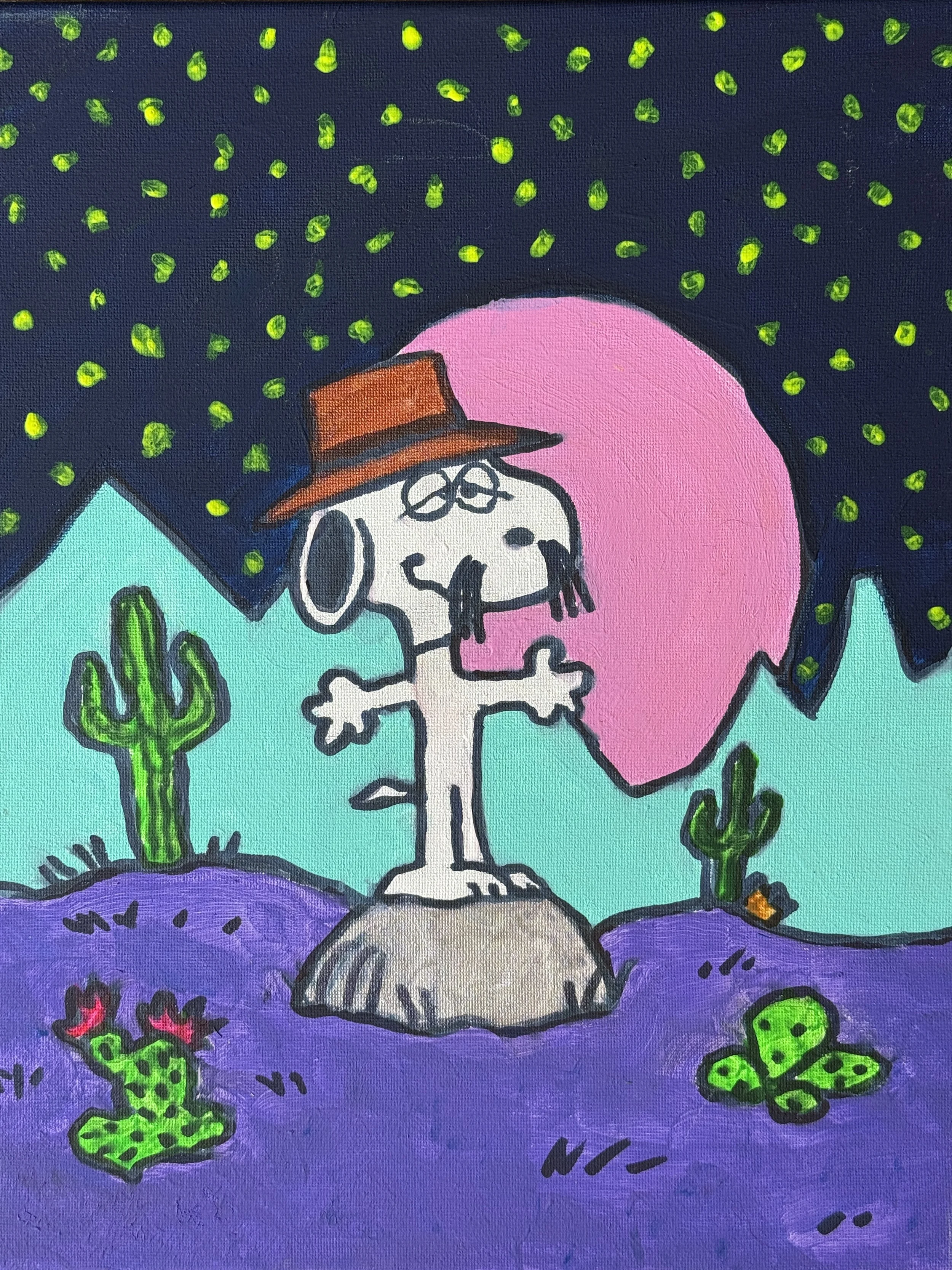 Patrick Buchta, “Spike’s Starlight”, Acrylic and Paint Marker on Canvas,11"x14" $ 150.00 