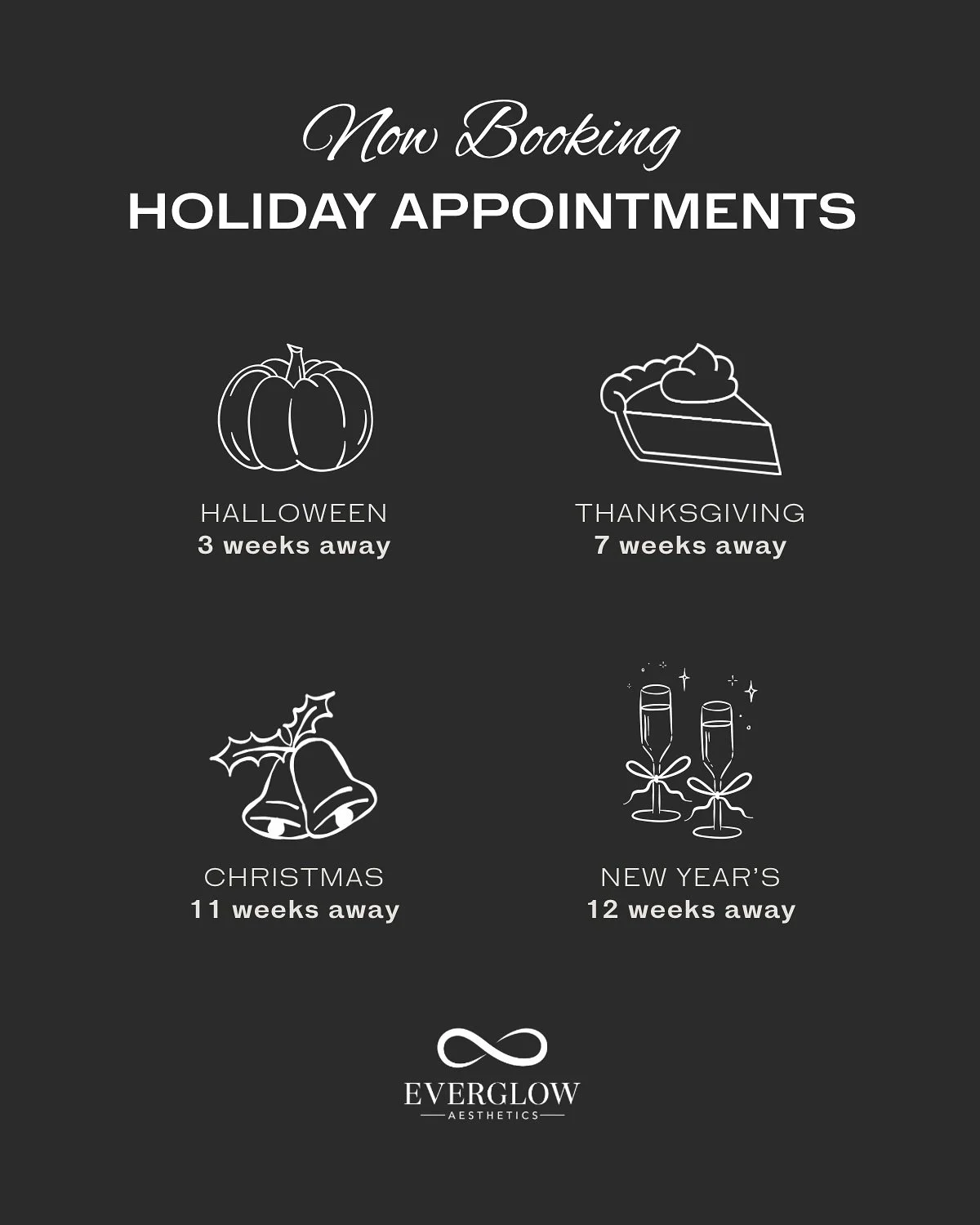 Holiday countdown is on ⏰
💉 Botox & Fillers: 2 weeks to settle
✨ DiamondGlow: instant glow, no downtime
Book now and let your skin thank you later 🩶