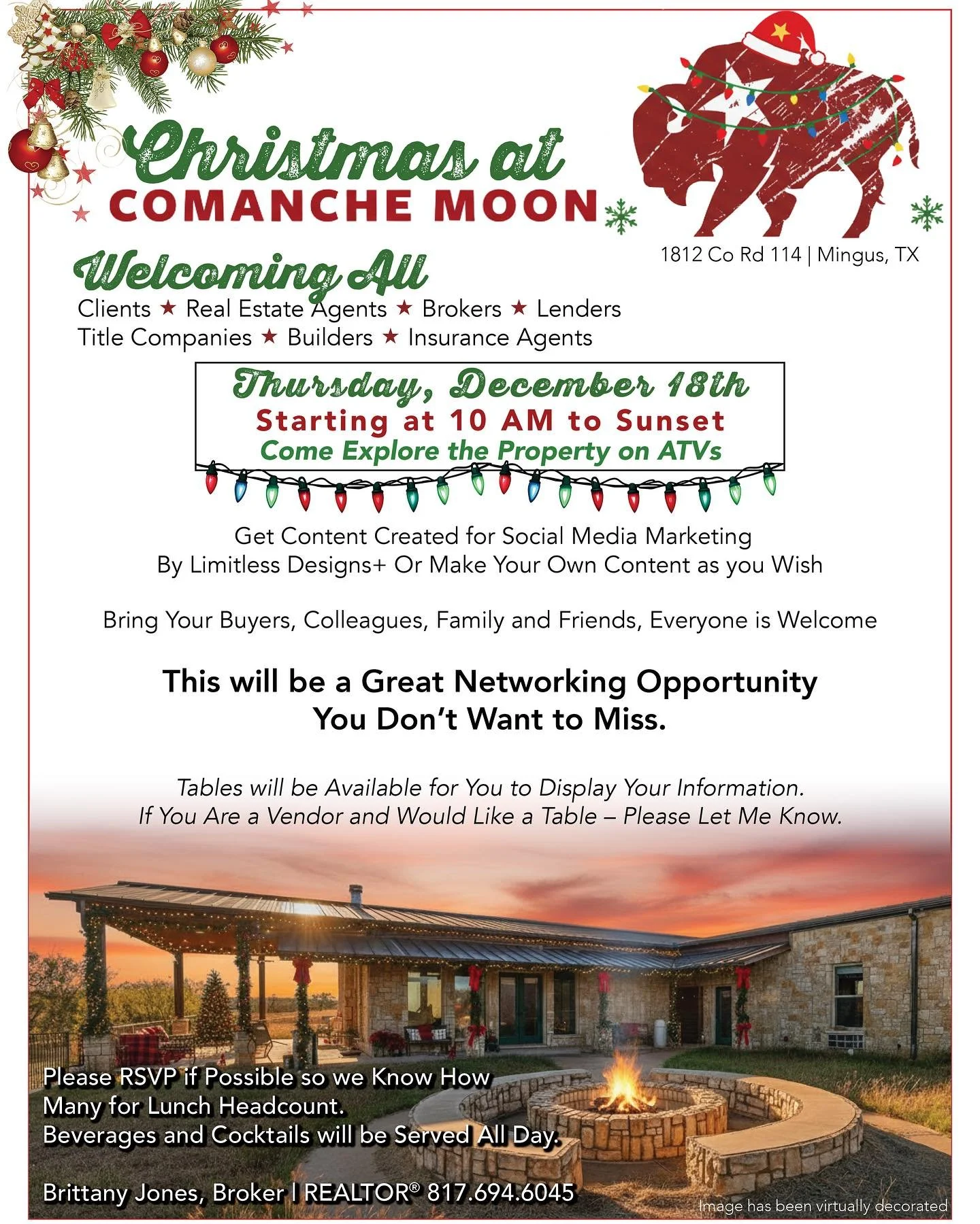 Come and join us for this exciting event! Thursday December 18th from 10 am till sunset! 🎅🎄