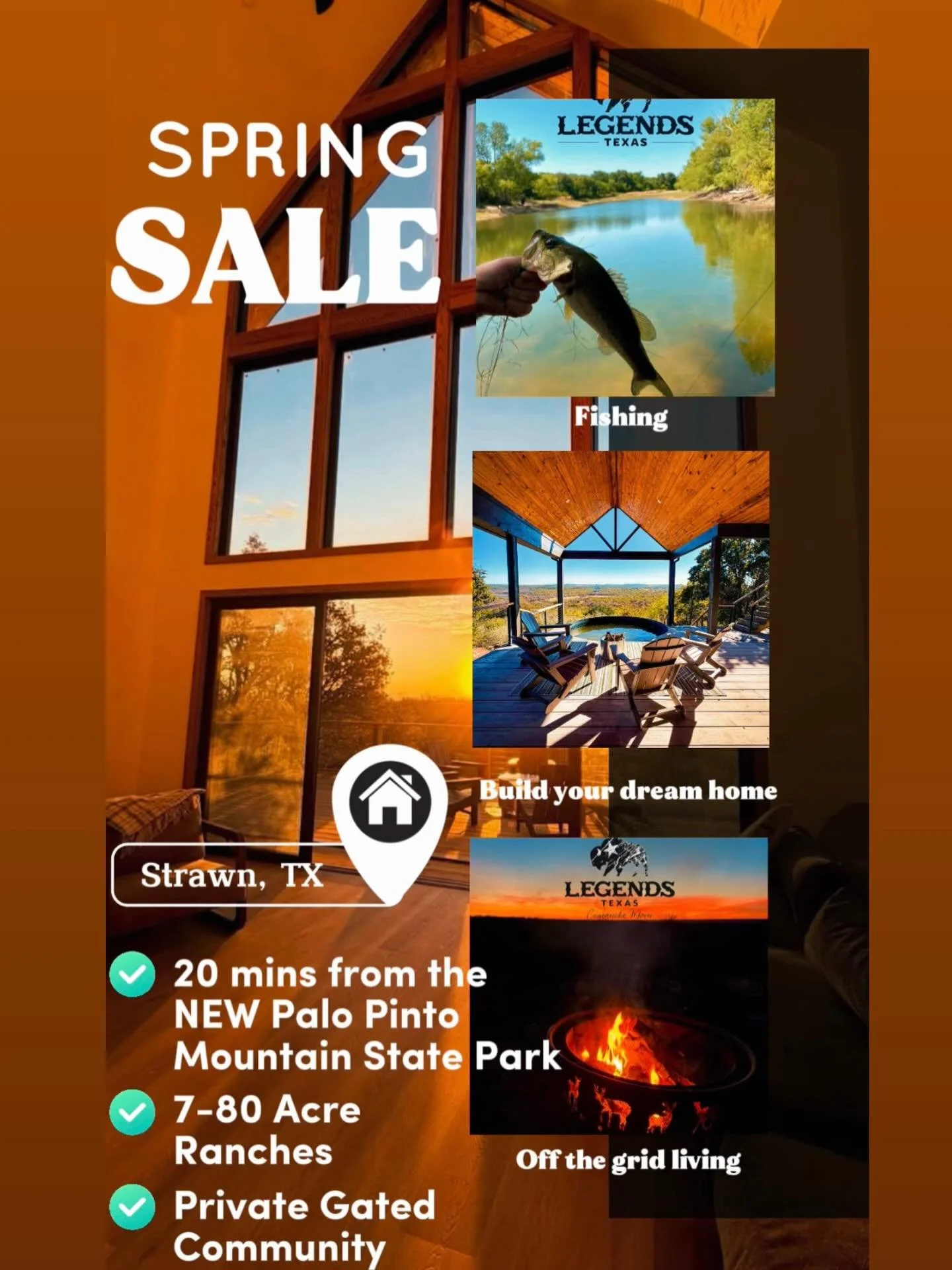 🔥SPRING LAND SALE🔥 🔥7-80 Acre Lots 🔥Mins from the Palo Pinto Mountain State Park 🔥Private Gate Community 🔥Wild Game 🔥Hunting &amp; Fishing  Build your dream home family or short-term rental income. Ask about our special financing! #offthegridl