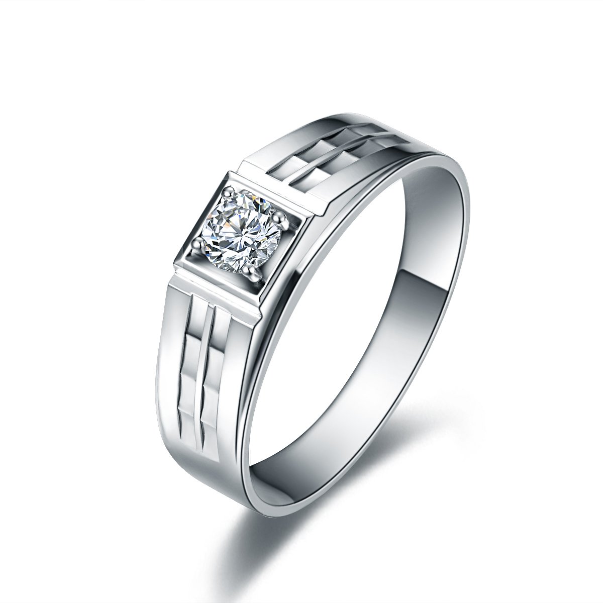 6.5mm 1Ct D Color Moissanite Diamond Men's Ring from Black Diamonds New York