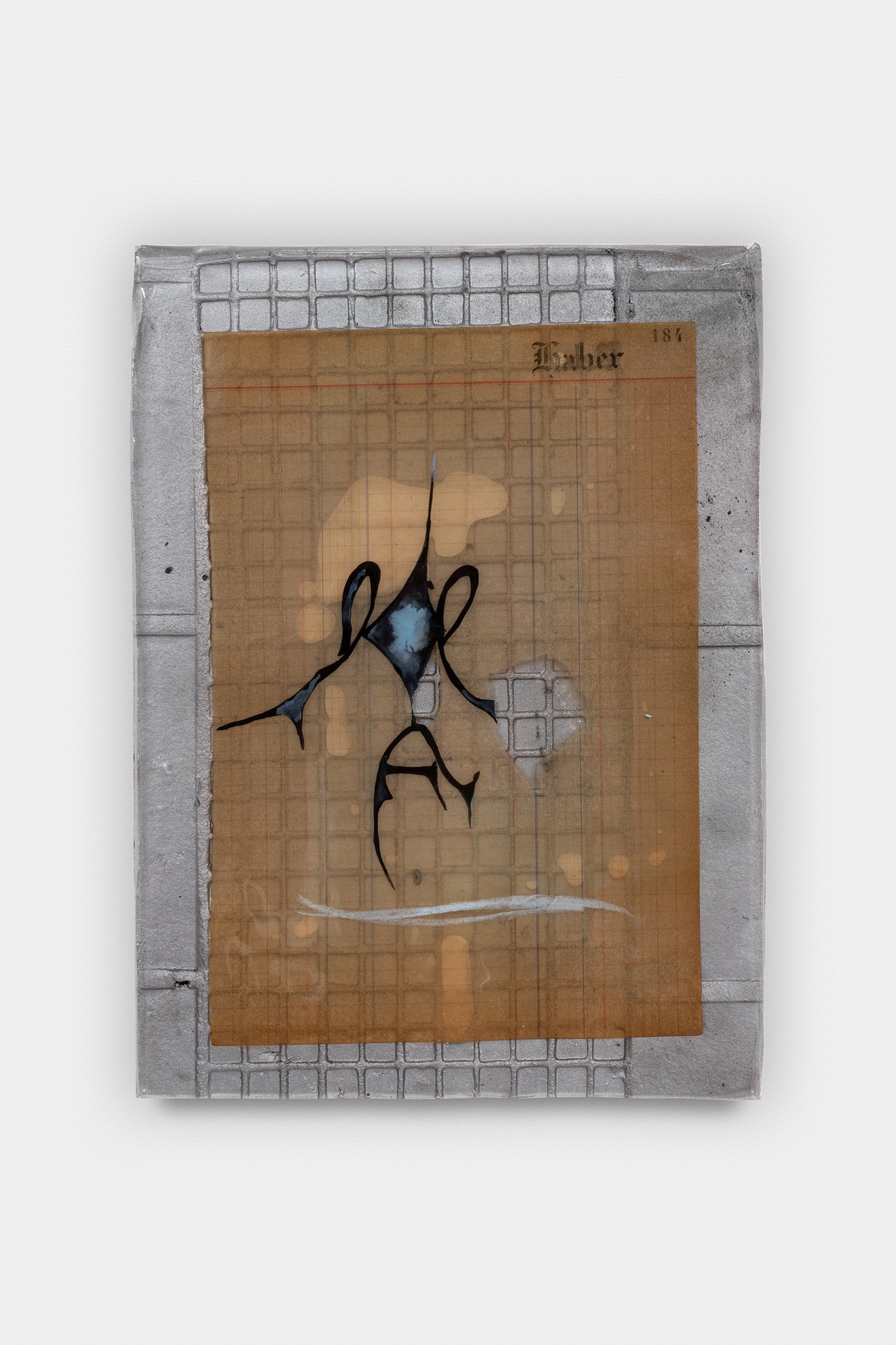 Sophronia Cook
184, 2025
aluminum, ledger paper, watercolor and resin on wood panel
13.5 x 9.5 x 1.75 in.
34.29 x 24.13 x 4.45 cm