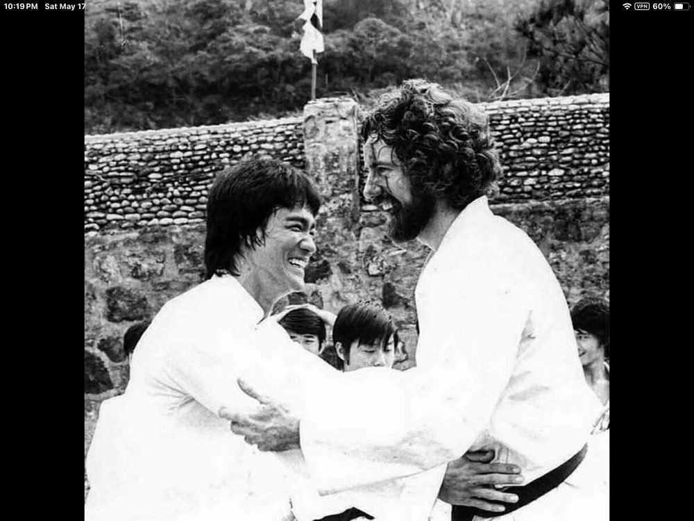 ‘Enter The Dragon’ - having a laugh behind the scenes. Bruce Lee and Robert Wall