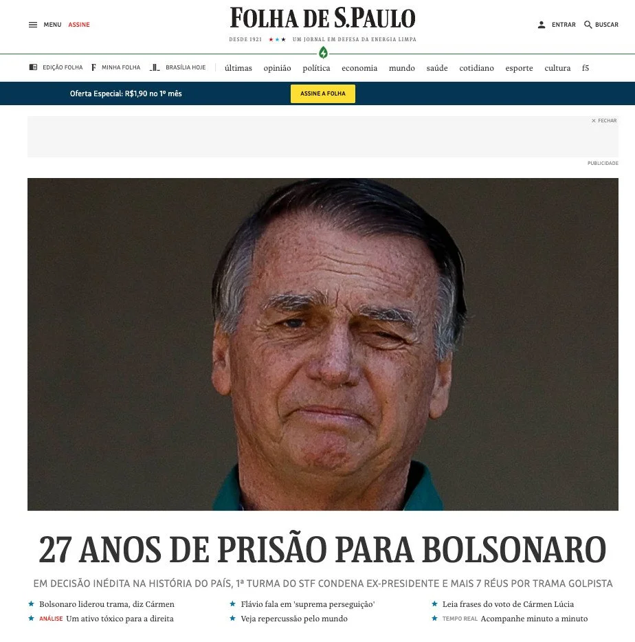  As of September 2025, former Brazilian President Jair Bolsonaro was sentenced to 27 years and 3 months in prison by the country's Supreme Court for an attempted coup. He was found guilty of attempting to overturn the 2022 election results to stay in
