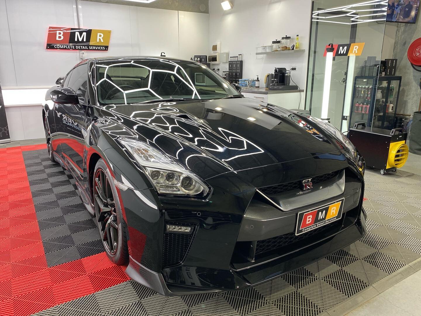 Nissan R35 GTR in for paint correction and coating. Received a single stage paint correction and some areas needed more attention. We laid down our Super slick Graphene coating to keep it protected and glossy for the next 5 years. Wheels &amp; glass 