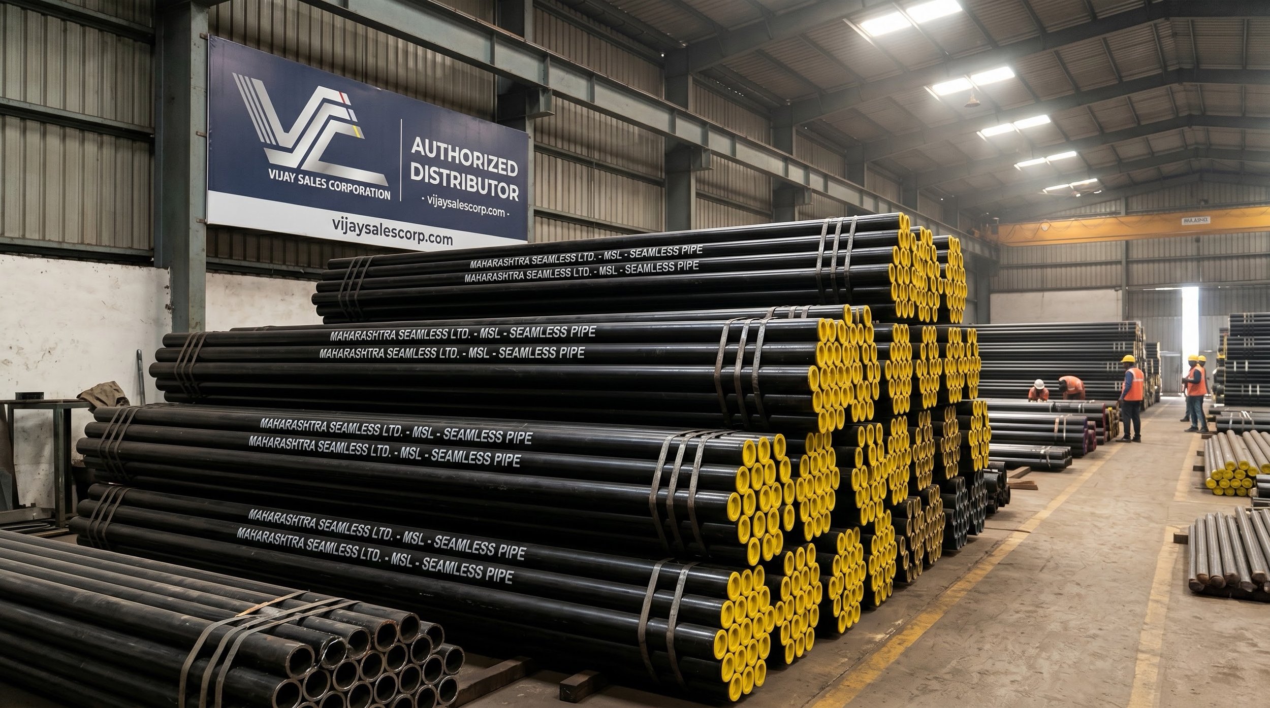 Maharashtra Seamless (MSL) carbon steel seamless pipes — IBR approved, ASTM A106 GR.B, sizes ½ inch to 20 inch