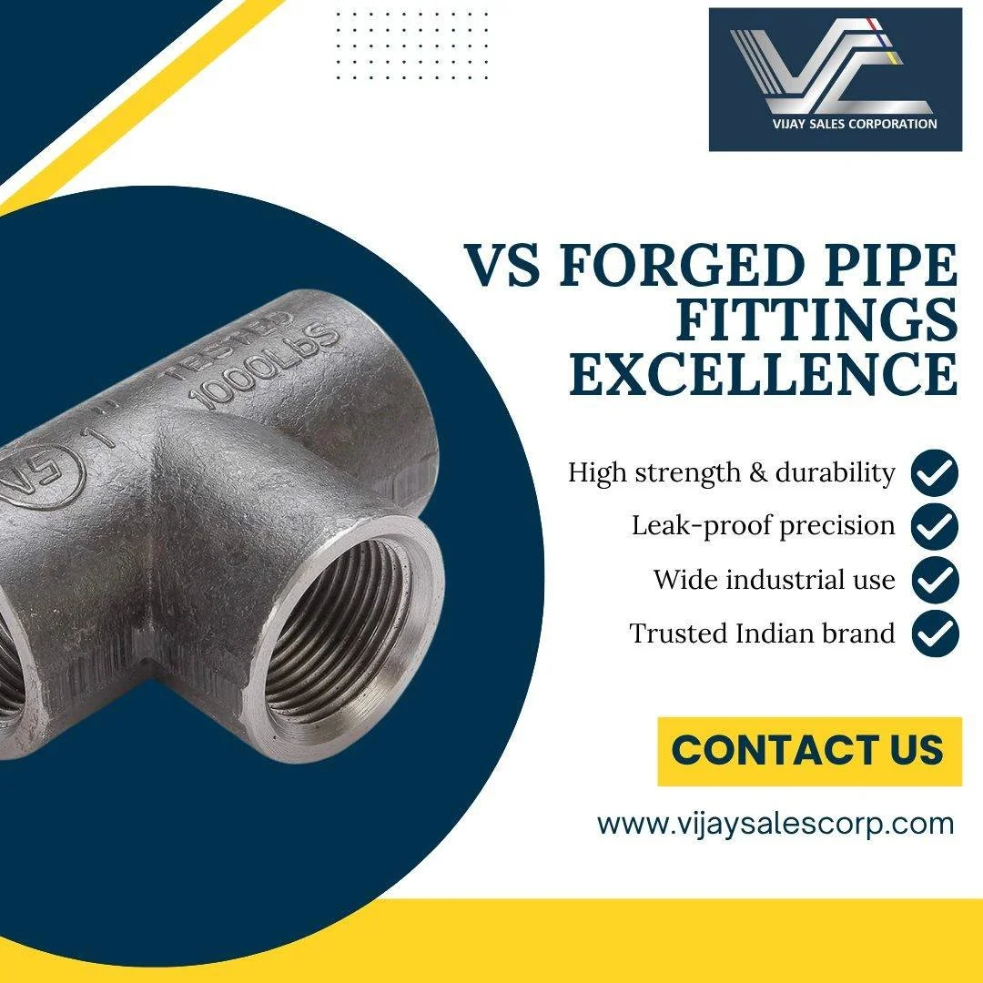 Built for strength. Trusted for performance.
Vijay Sales Corporation delivers forged pipe fittings engineered for durability, precision, and leak-proof reliability — perfect for all industrial applications. 💪
🌐 Explore more at www.vijaysalesc
