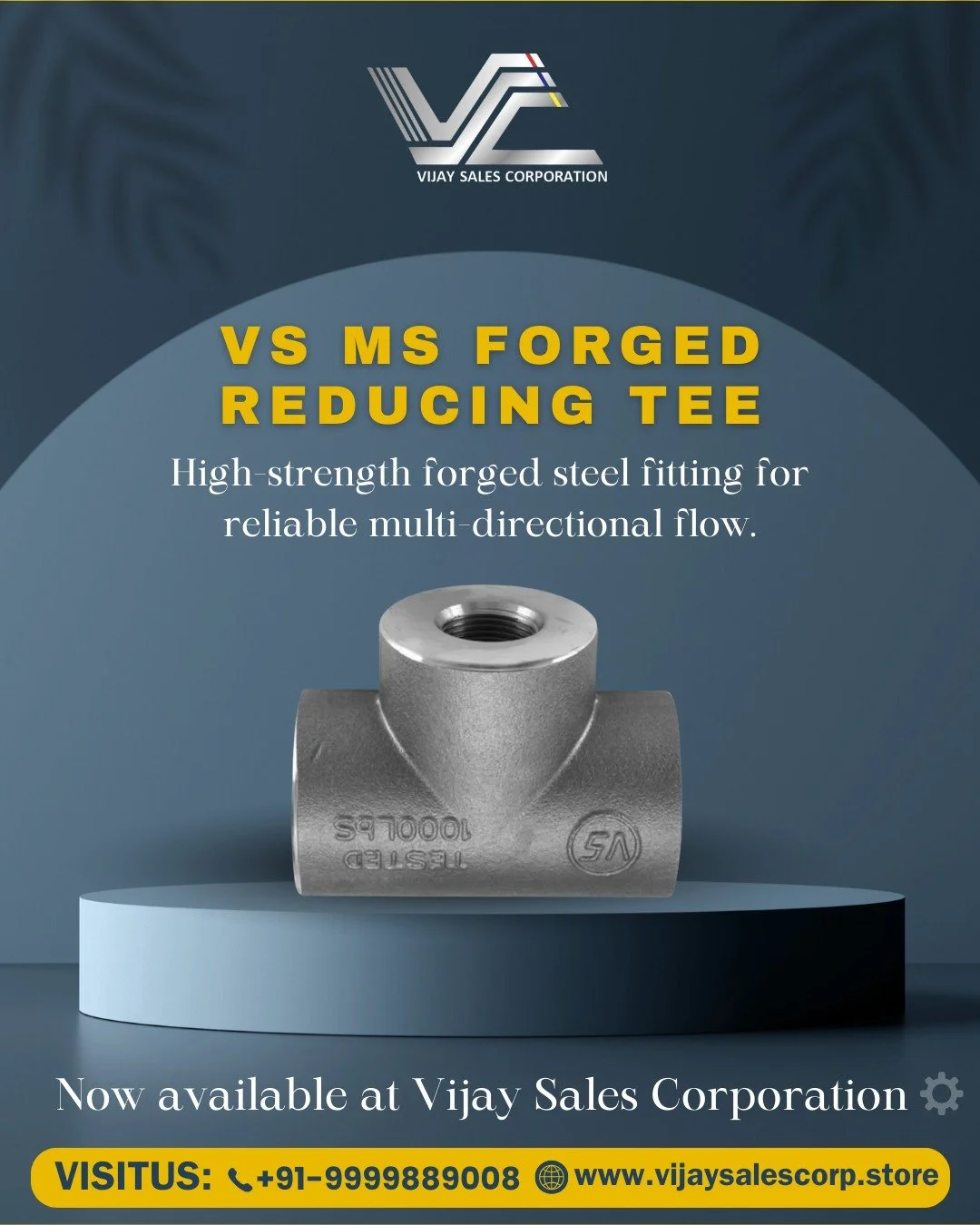 Power your pipeline with precision 💪
VS MS Forged Reducing Tee &ndash; built for high strength, smooth multi-directional flow, and long-lasting performance.

Now available at Vijay Sales Corporation
📞 +91-9999889008
🌐 www.vijaysalescorp.store

#Fo