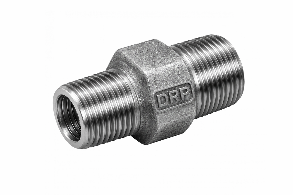 DRP MS forged steel reducing hydraulic nipple fitting