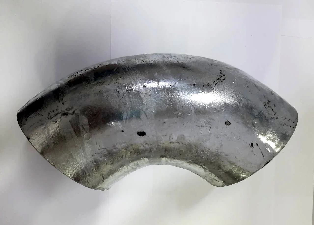 GI butt-weld elbow (bend) — hot-dip galvanised mild steel, corrosion-resistant, ready stock Delhi