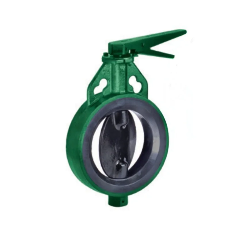 Green butterfly valve with lever handle