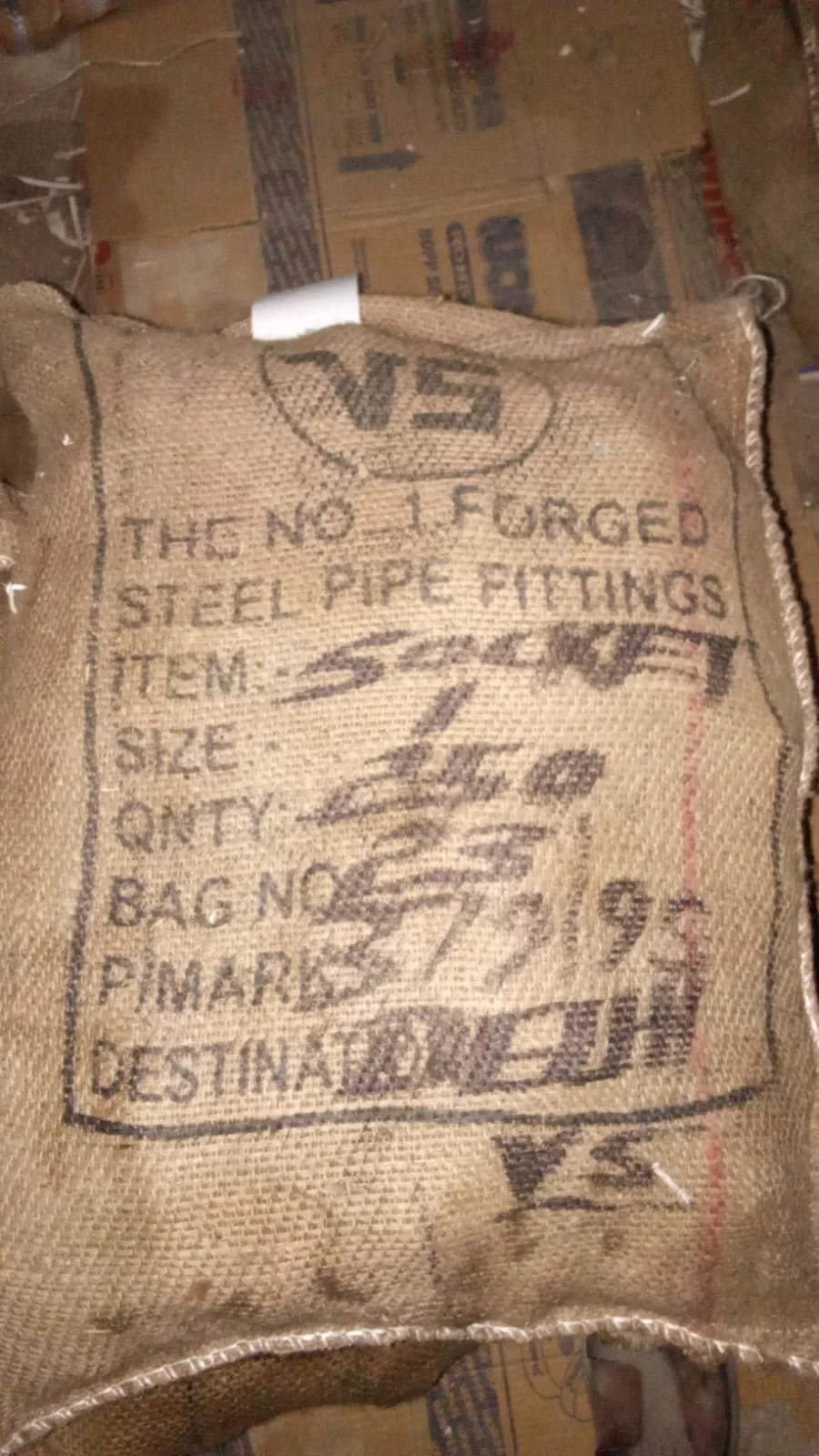 VSC warehouse — VS-brand forged steel pipe fittings stock, Hauz Qazi Delhi