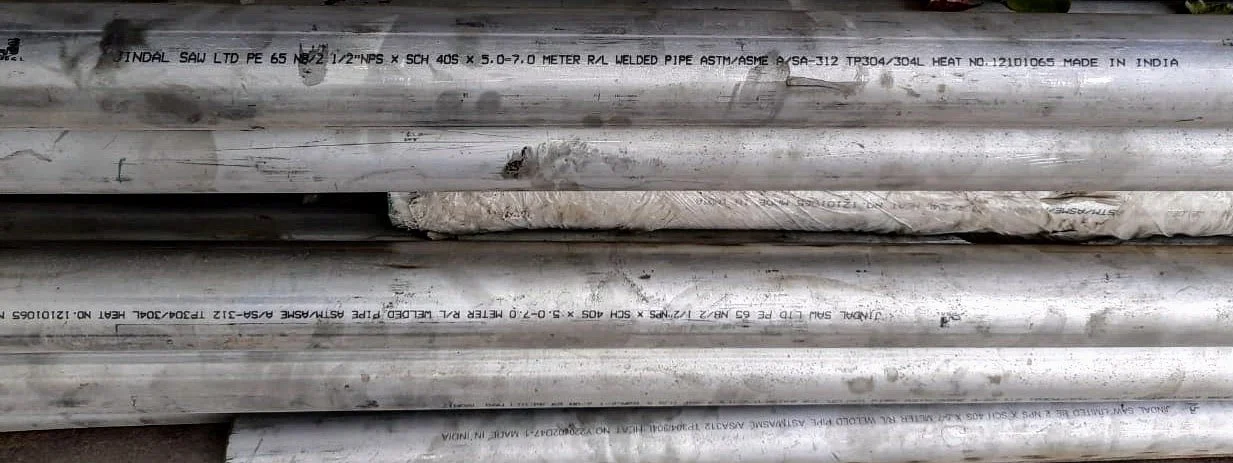 Jindal SAW SS pipe dealers — Vijay Sales Corporation Delhi warehouse stock