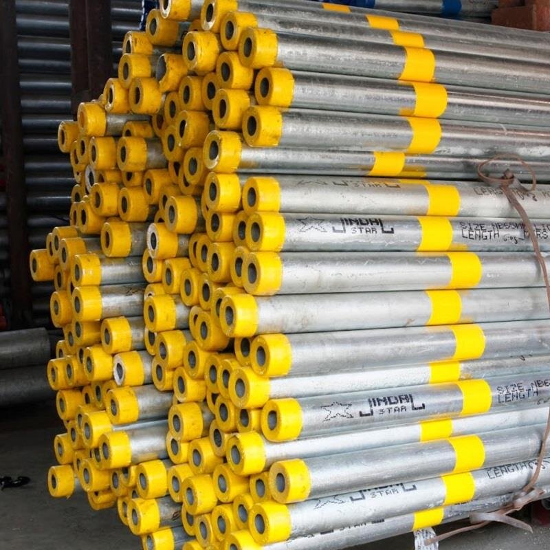 Jindal Star GI galvanised pipe stock at the Vijay Sales Corporation Delhi warehouse