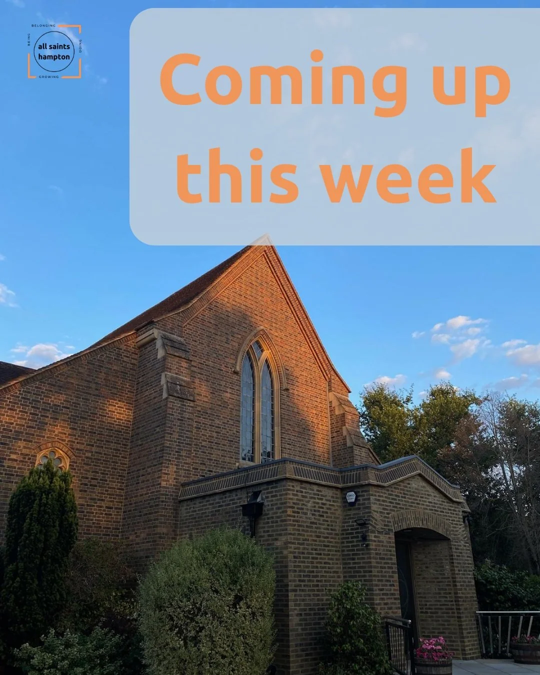 There's so much going on at All Saints this week. Come and join us! 

#comingup #whatson #hampton #TW12 #joinus