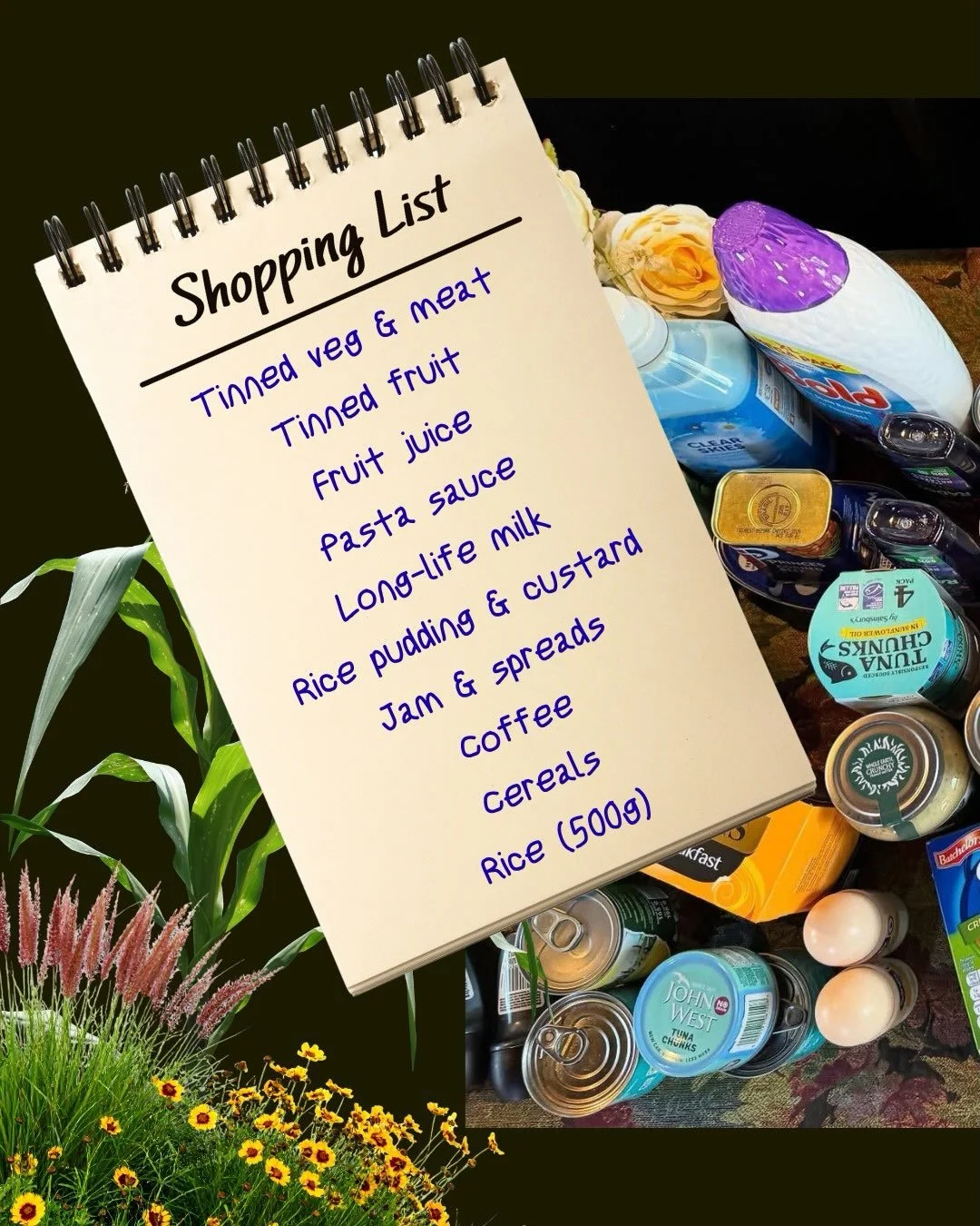 On Sunday we will celebrate harvest together. As a church family we will be making a donation to the Foodbank. If you can, please bring along some items to donate from the list provided.