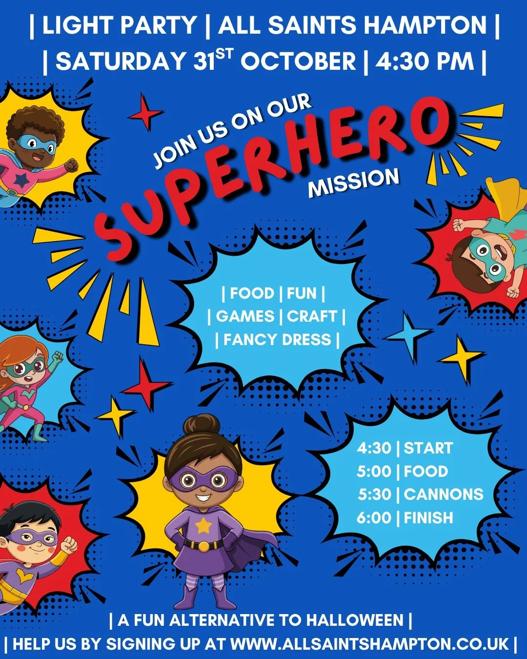 Get your costumes ready and come and join us for some fun. 31st October, 4:30pm. See you there!