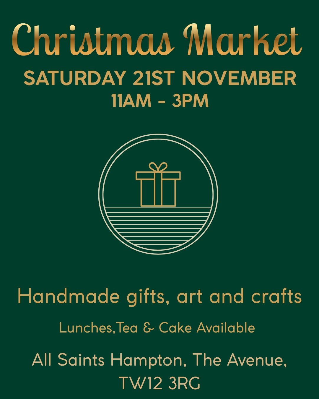 It's less than a month until our Christmas Market and we can't wait to see you there! We've got a wide range of stalls selling gifts, art and crafts as well yummy lunches, tea and cake. Come and join us! 

#TheGiftofChristmas