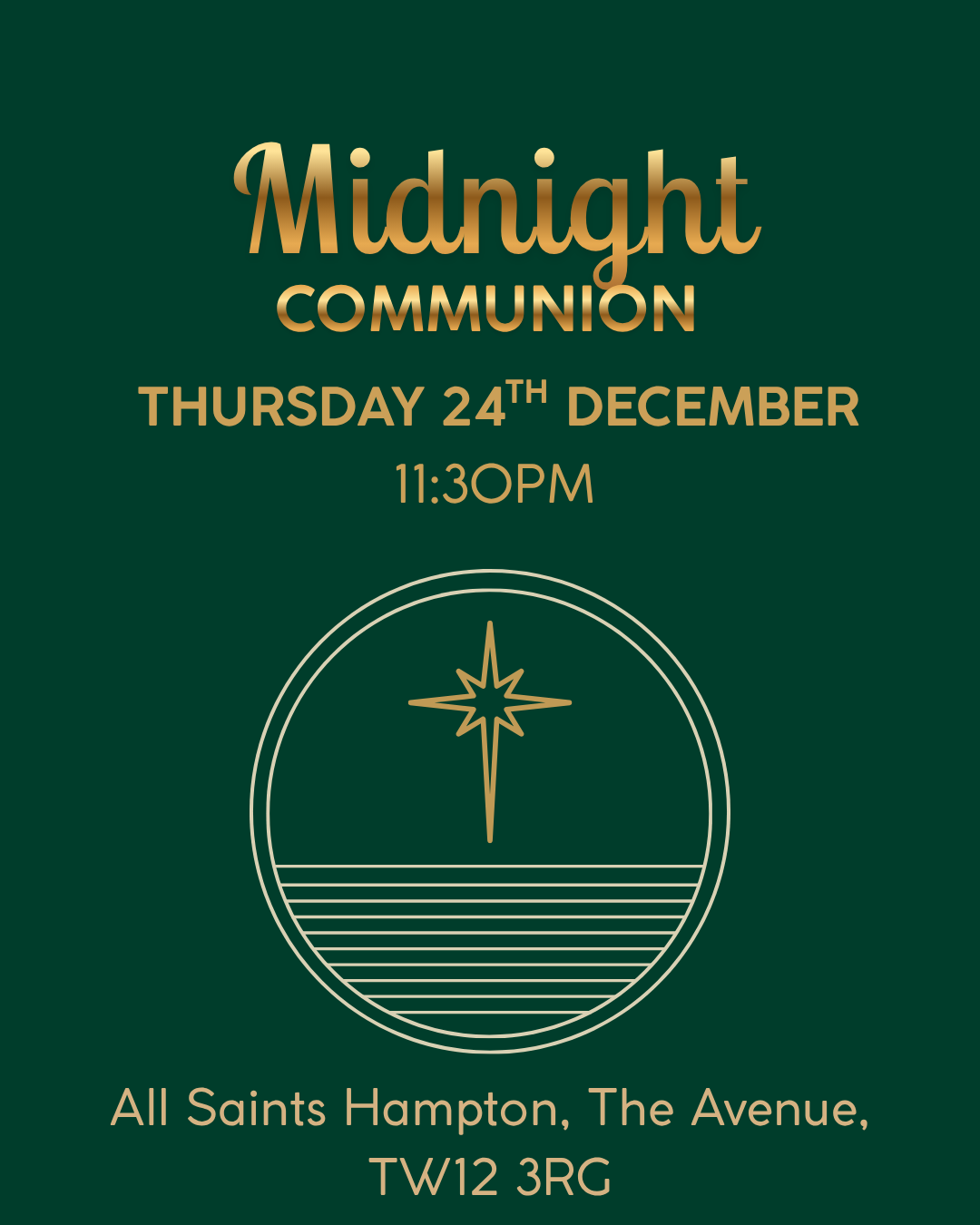 Join us to welcome the start of Christmas day with a traditional communion service. 
