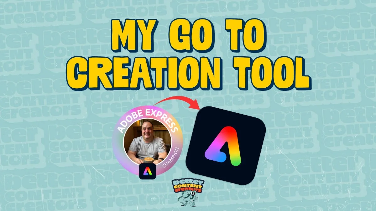 Darren in and Adobe Express Ambassador Logo and Adobe Express Logo