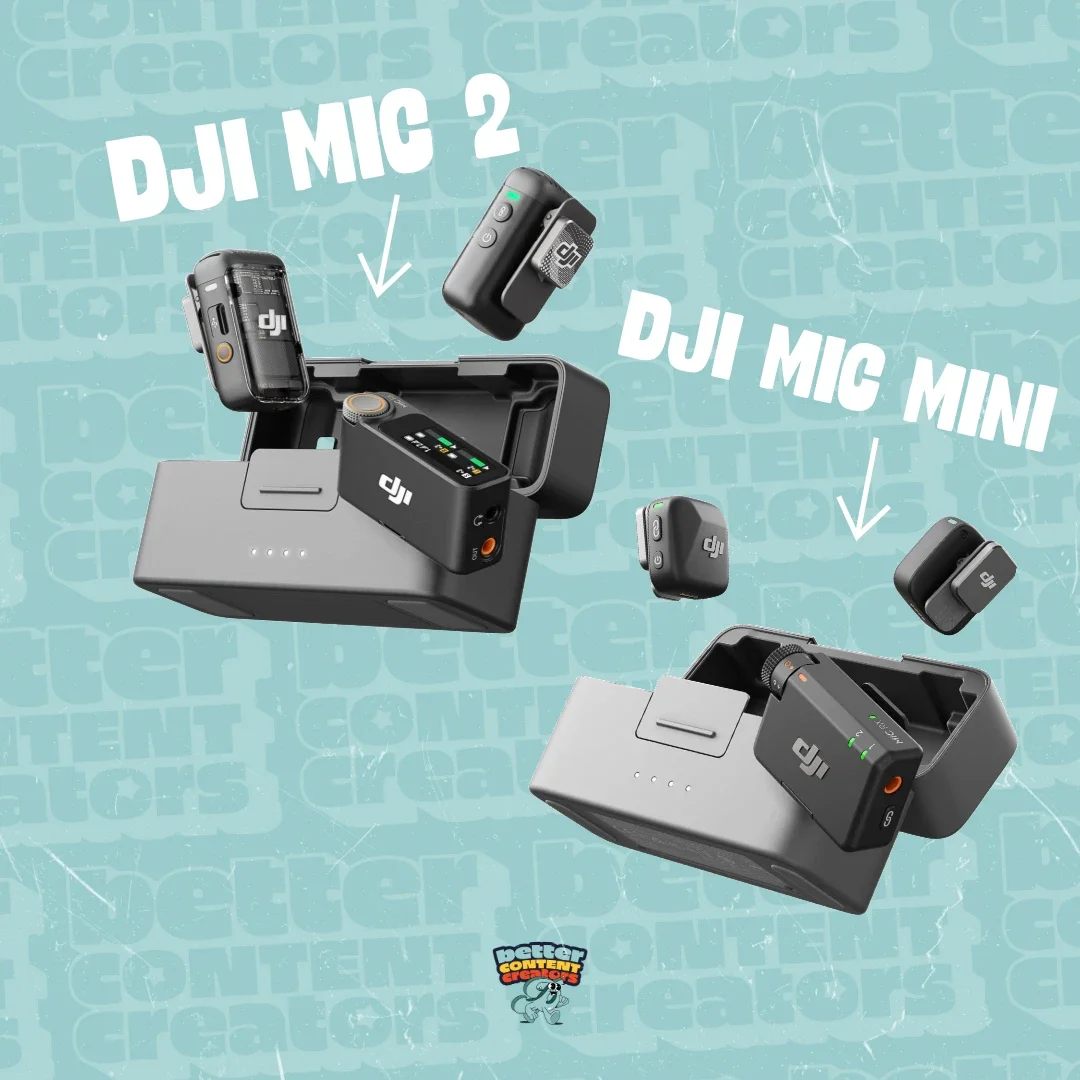 Image of the DJI Mic 2 and DJI Mic Mini