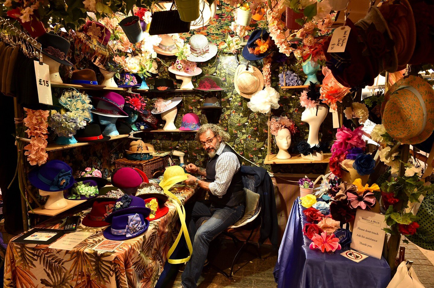It was such a pleasure to go to @WoodandBlueBespokeMillinery in @Jubilee.Market, and see Haroun Ray working on his amazing range of beautiful headware. What an incredible amount of work! Looking forward to seeing the In&amp;Around Covent Garden magaz