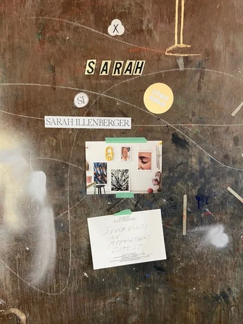 The studio door of Sarah Illenberger