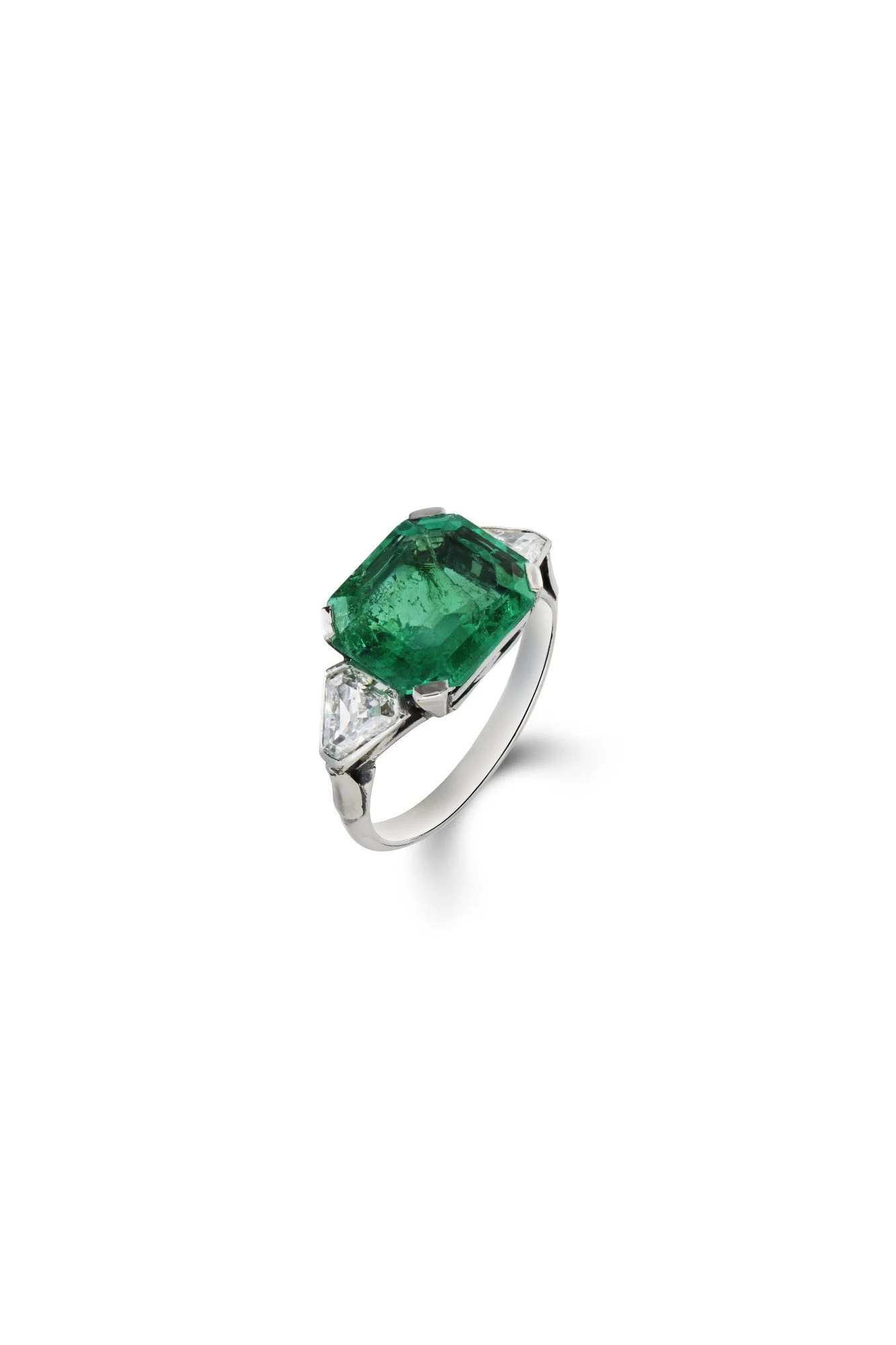 Art Deco Emerald and Diamond Ring
