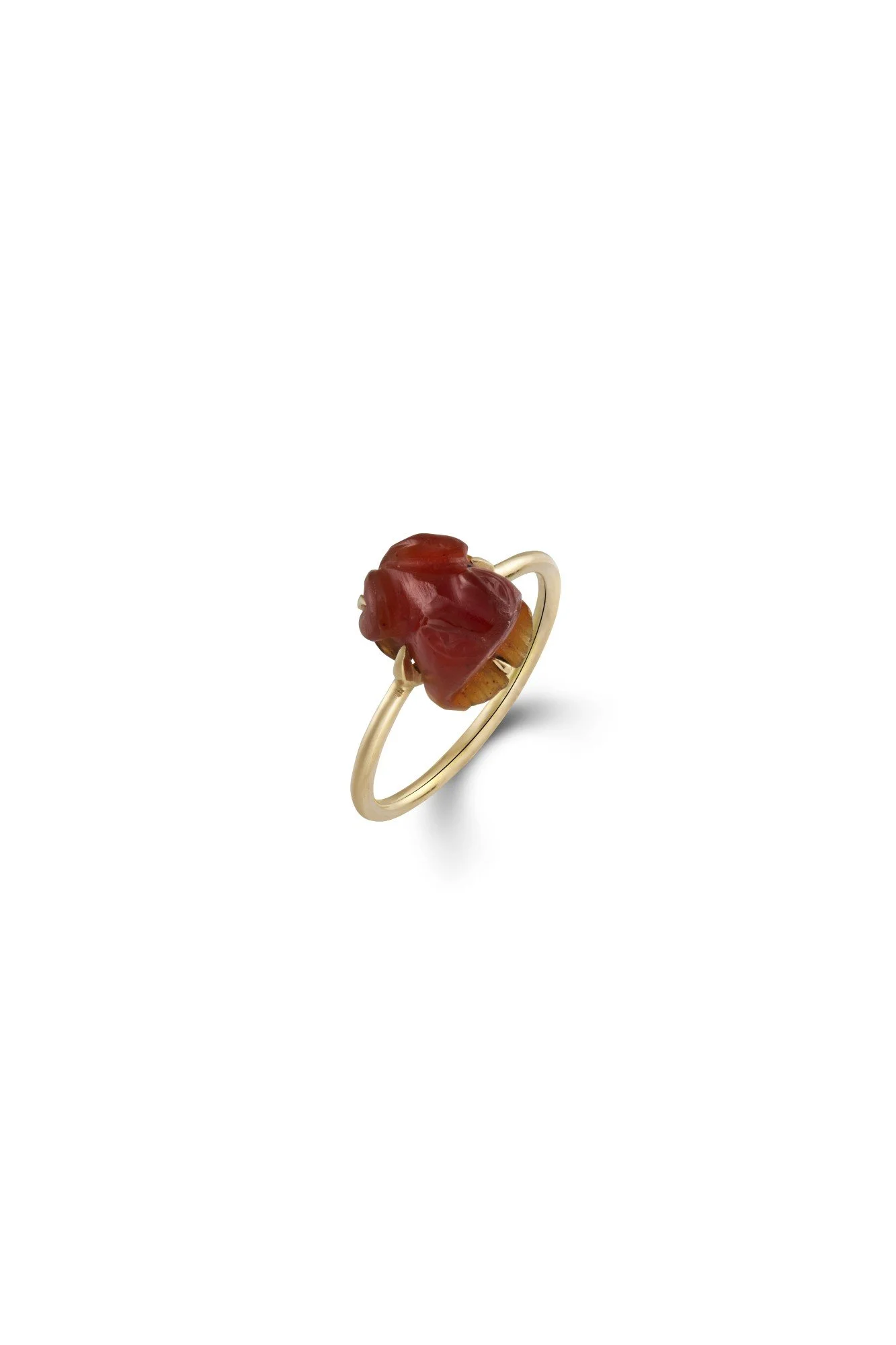 Carnelian and 18ct Gold Frog Ring