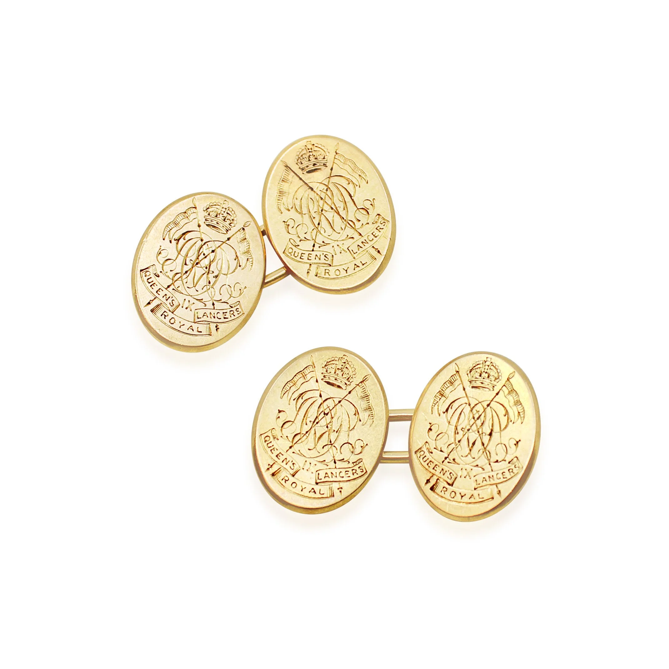 Pair of 18ct Gold Queen’s Royal Lancers Cufflinks