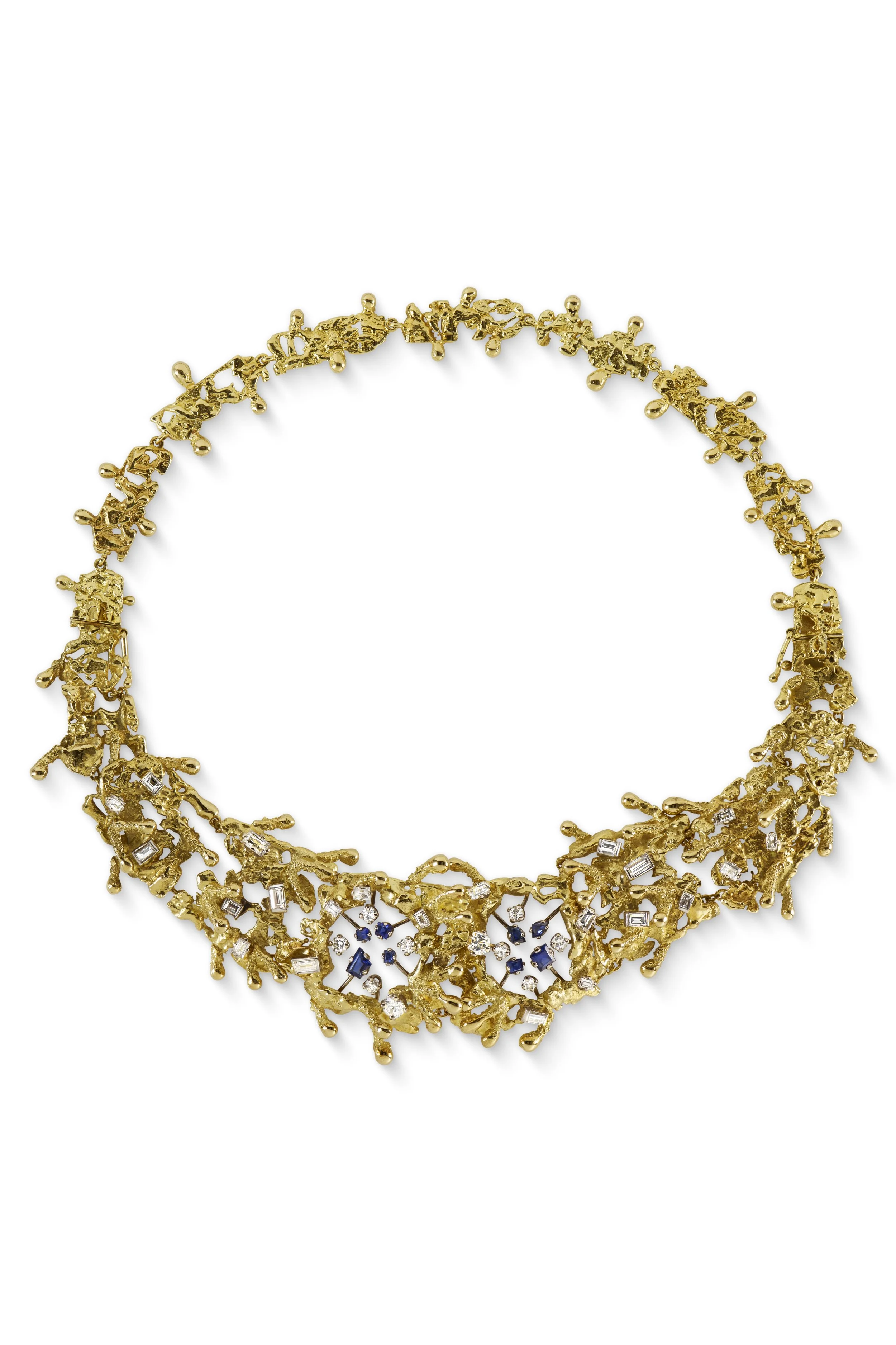 A suite of sapphire, diamond and gold jewellery by John Donald