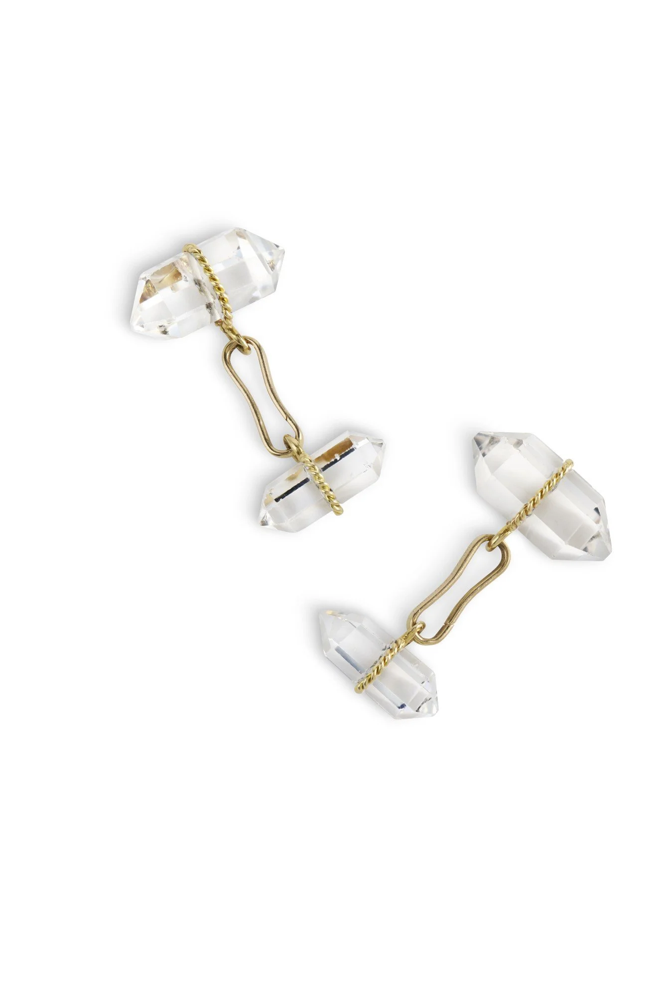 Pair of 18ct Gold and Rock Crystal Cufflinks by Verdura