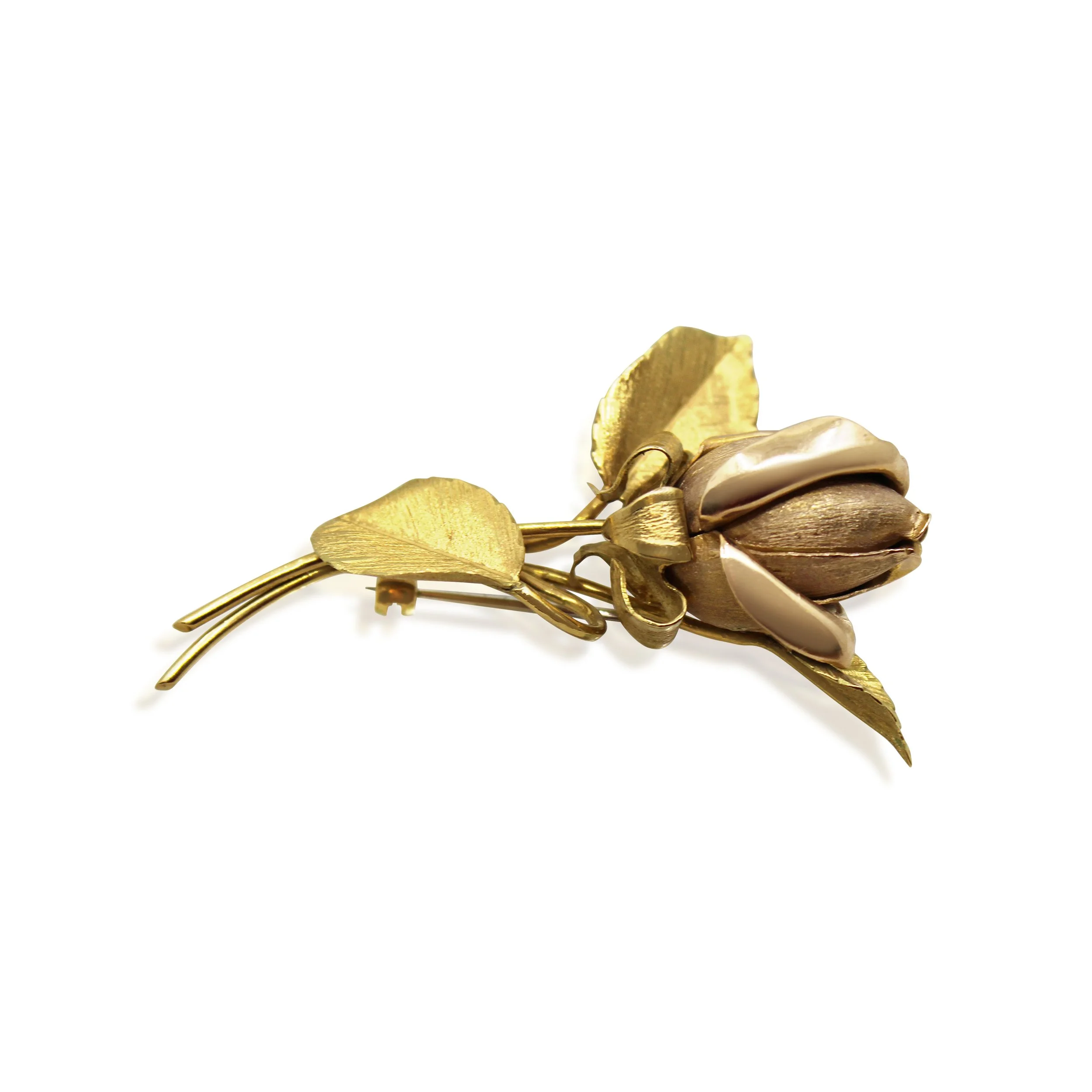 18ct Gold Rose Brooch