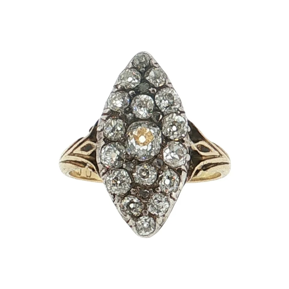 Victorian Diamond Marquise Cluster Ring