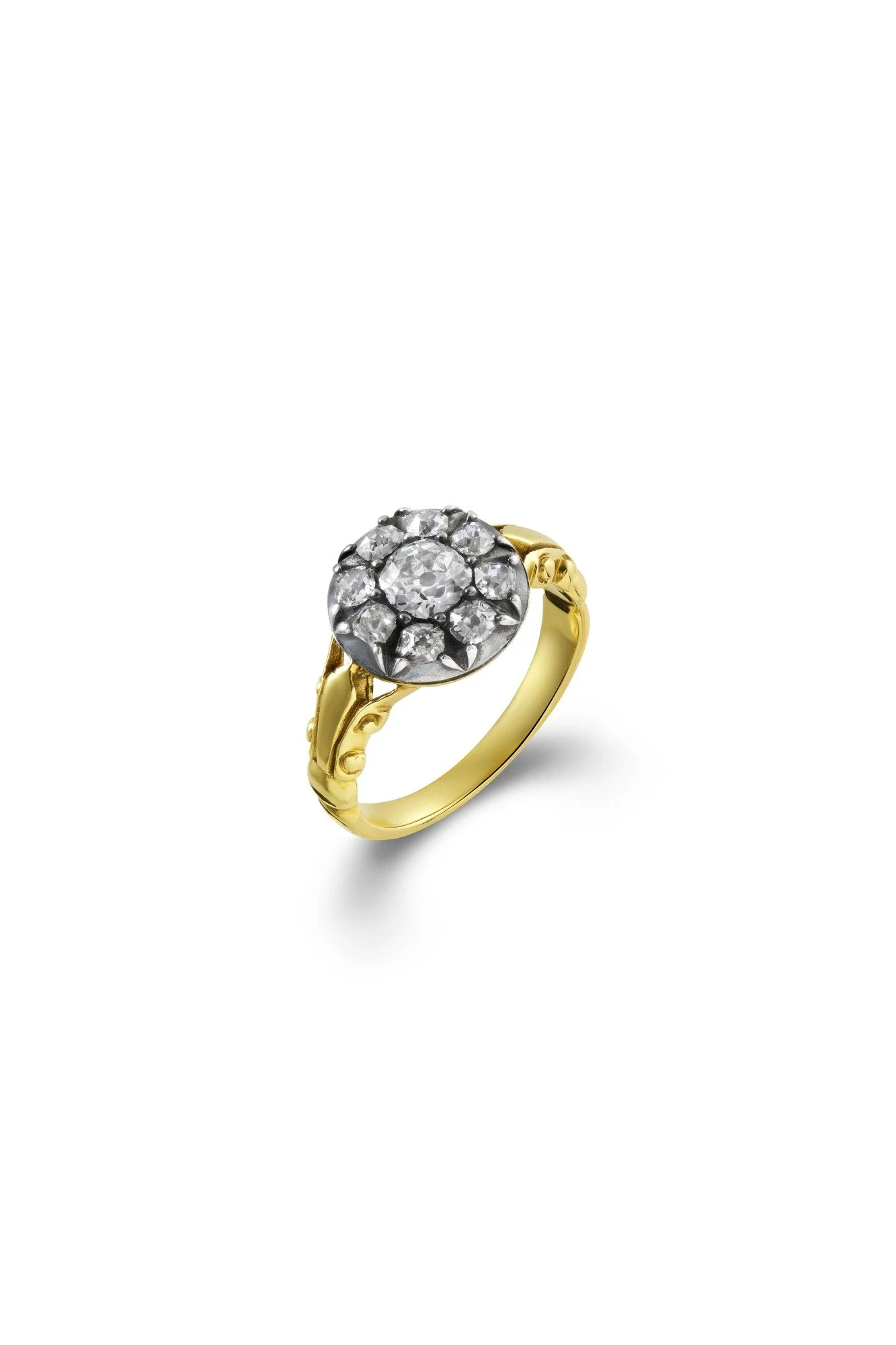 Antique Diamond Circular Cluster Ring