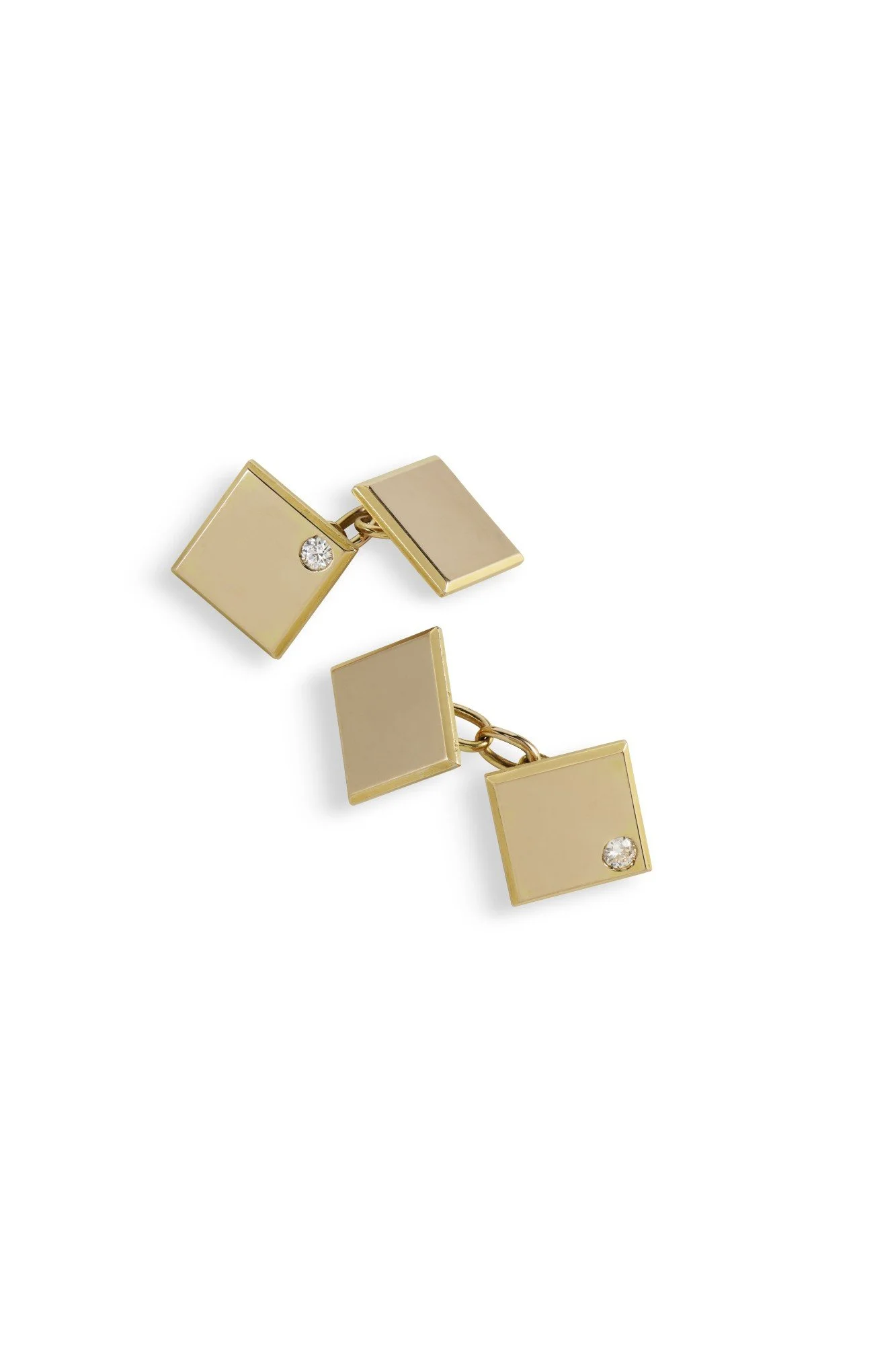 Pair of 18ct Gold and Diamond Square Cufflinks
