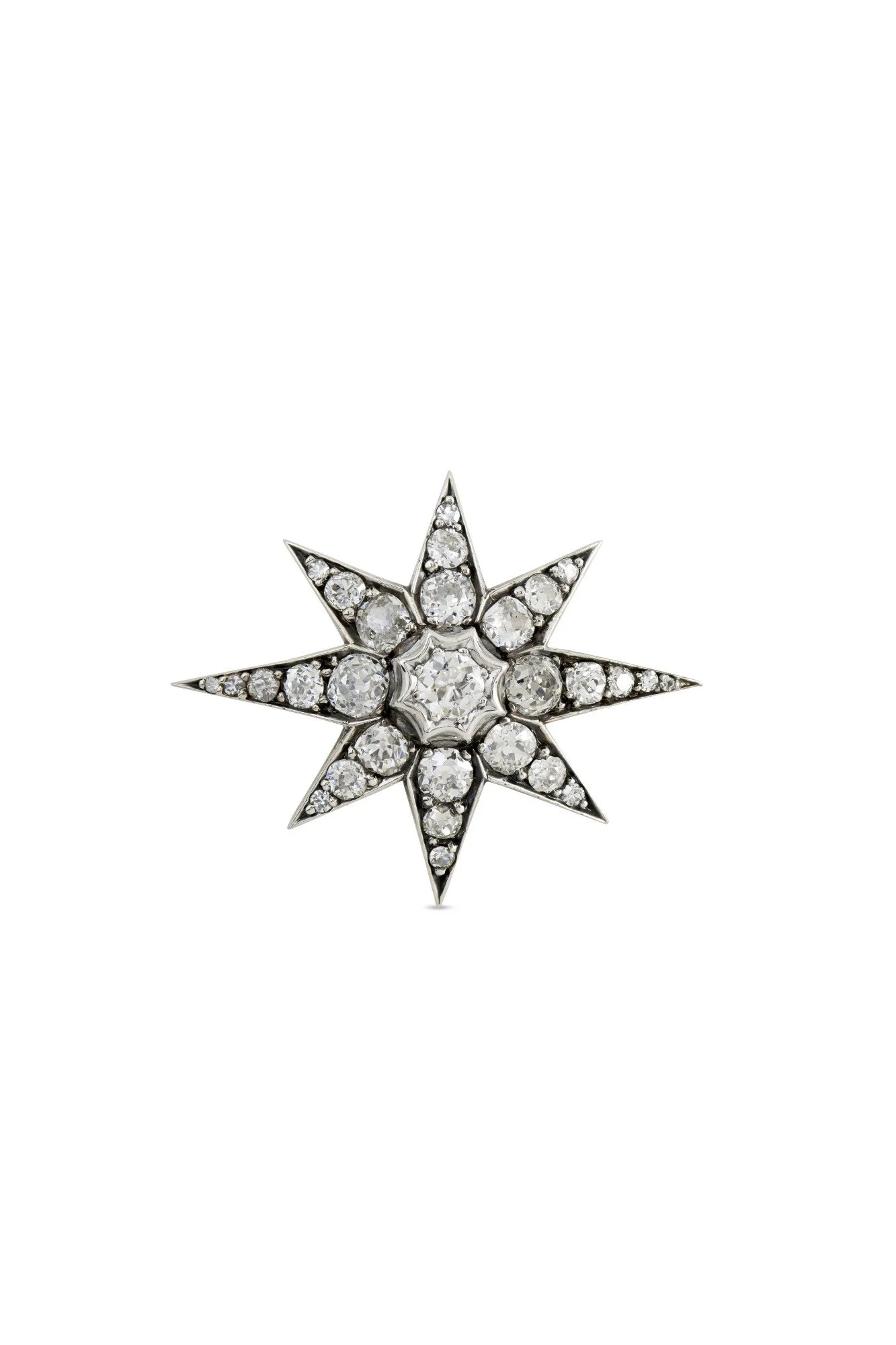 Antique Diamond Star Brooch
