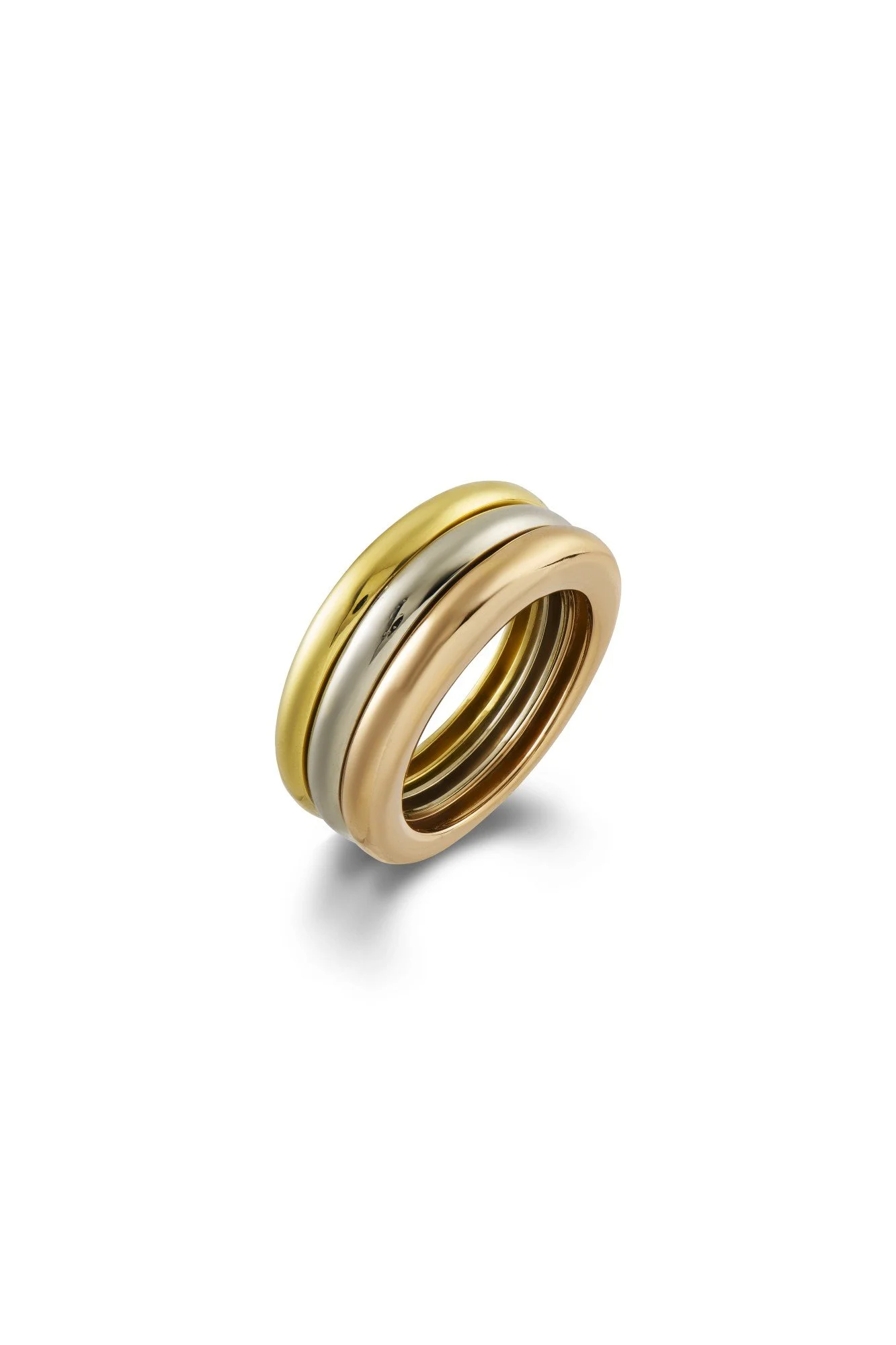 Three-Coloured 18ct Gold Stacking Ring by Cartier