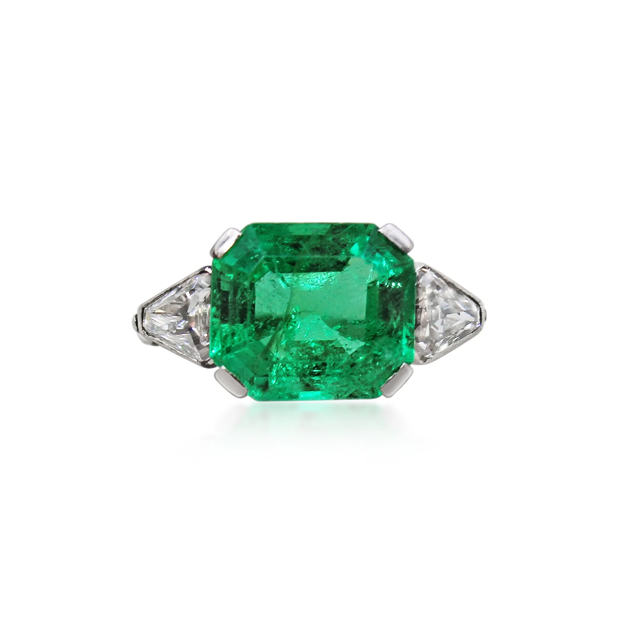 Art Deco Emerald and Diamond Ring